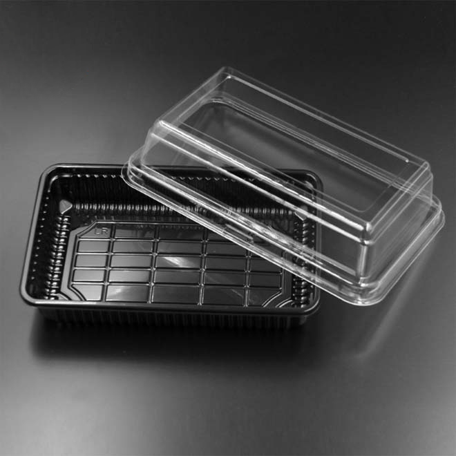 Cheap Biodegradable Disposable Plastic Sushi Packaging Box with Lid