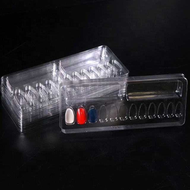 high quality custom false nail tray small blister plastic nail