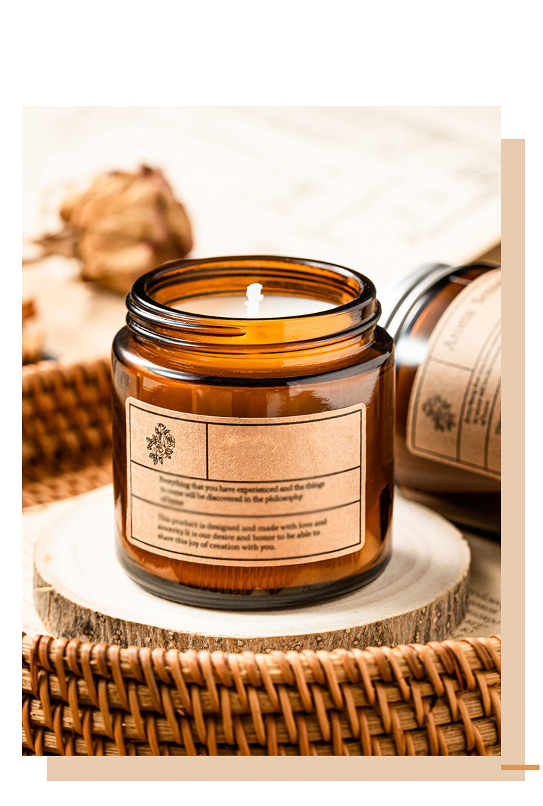 amber candle jar with lid
