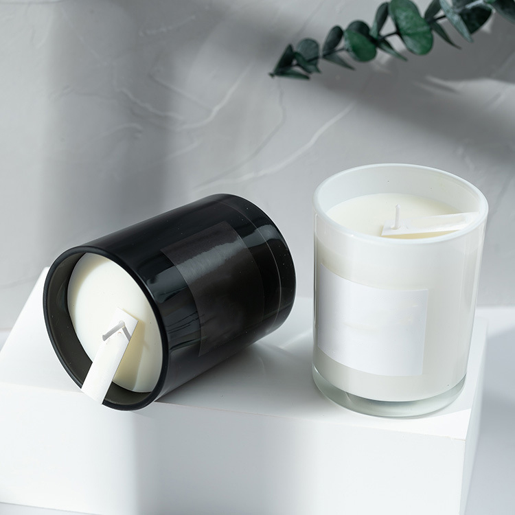 white candle jar