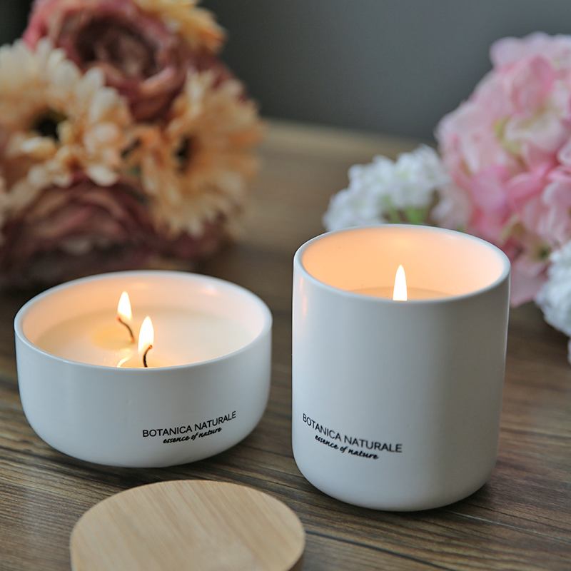 ceramic candle jar with lid