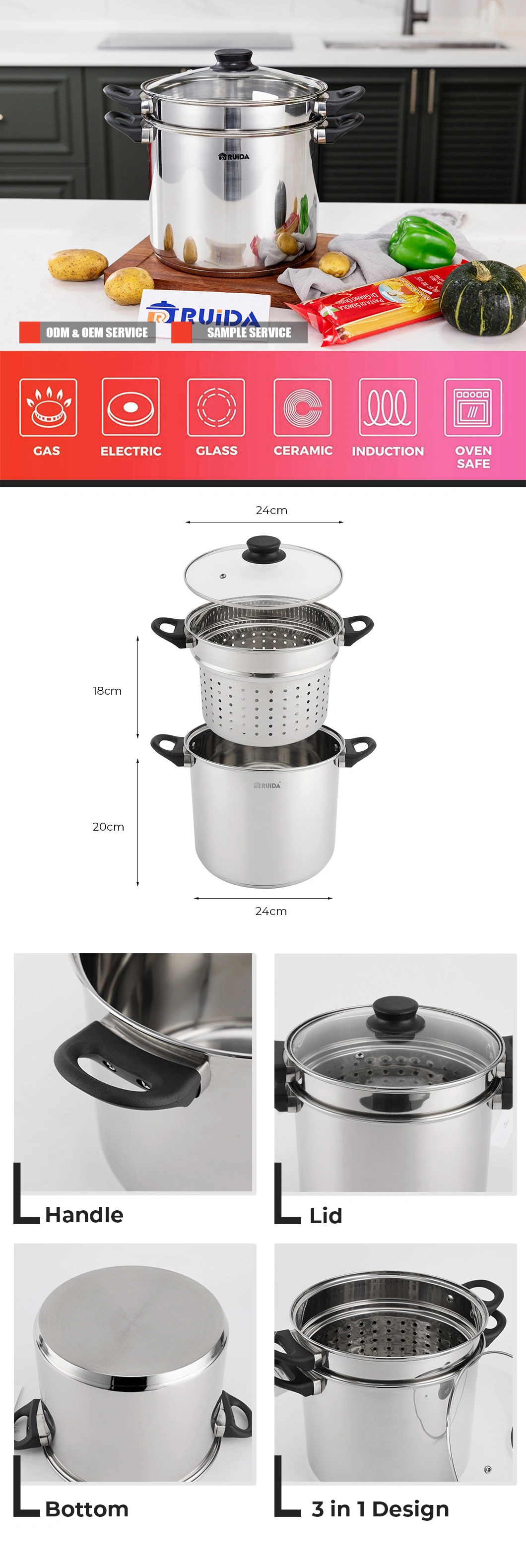 stainless steel couscous pot