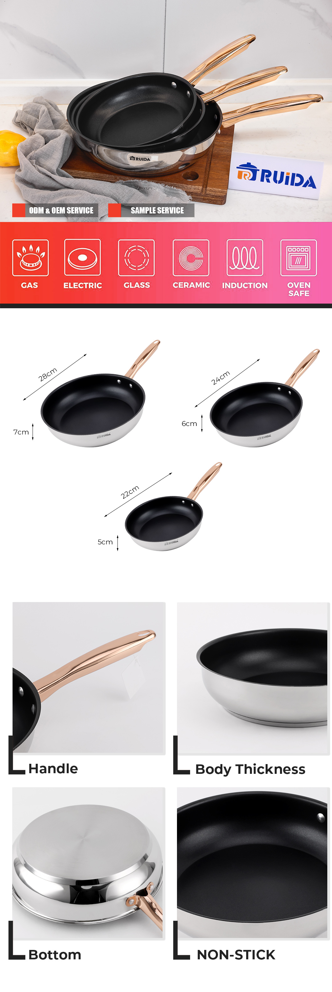 Stainless Steel Frying Pan