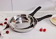 Soft Touch Bakelite 4PCS Mirror Satin Stainless Steel Frypan Cookware