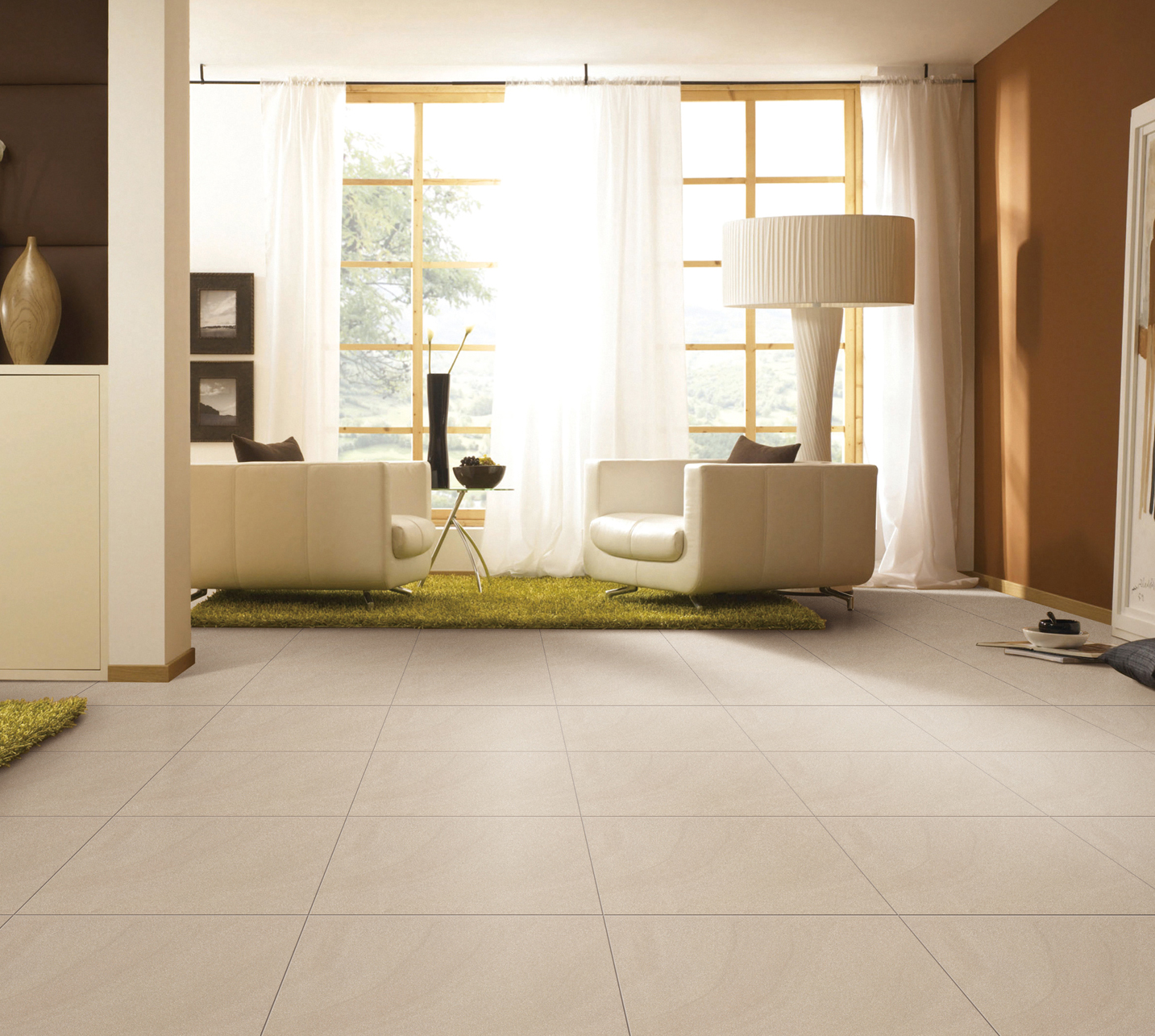 beige sandstone matt living space floor tiles
