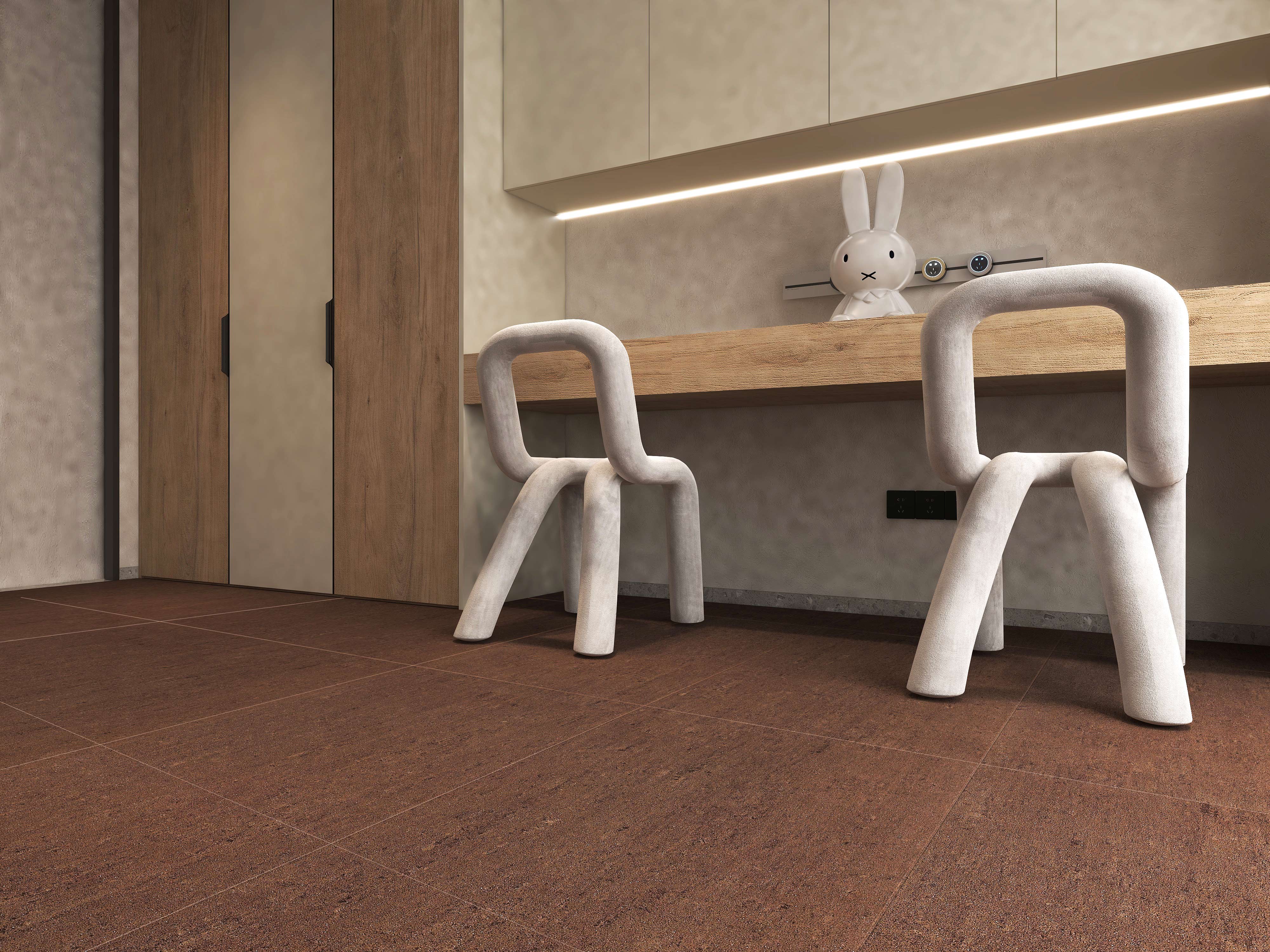 600x600mm bedroom brown matt floor tiles