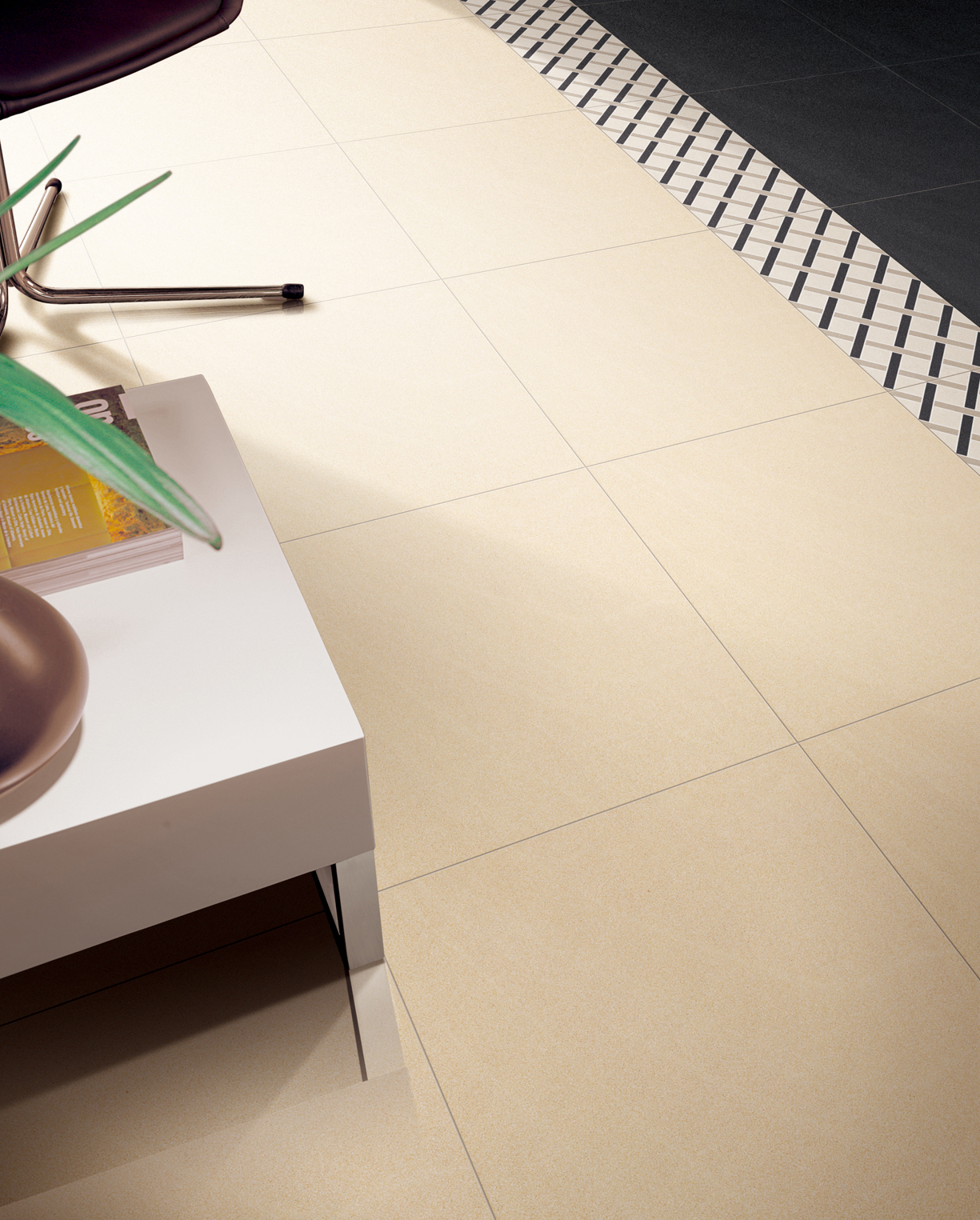 black and white sandstone glossy floor tiles