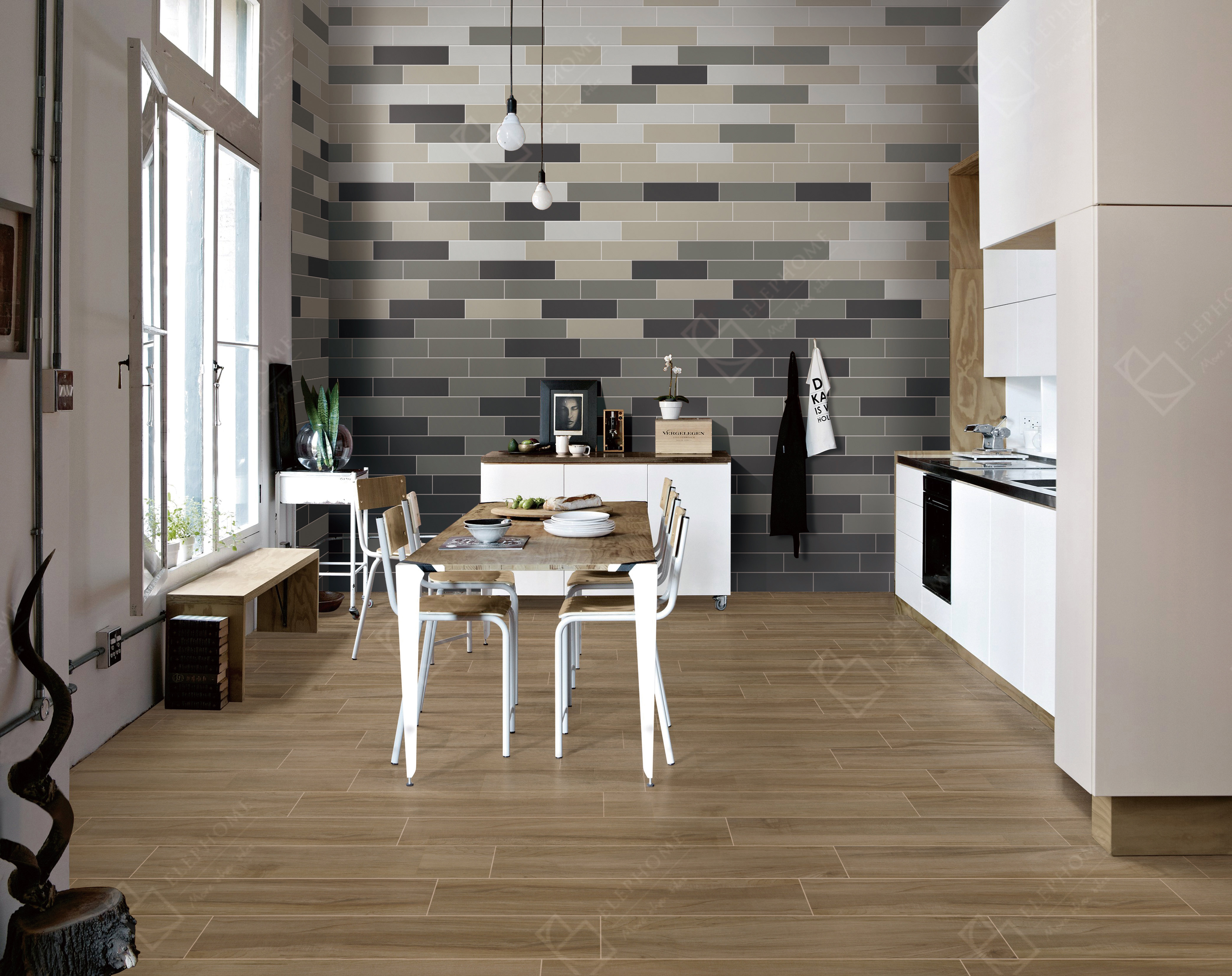150x900mm kitchen matt wood look tiles