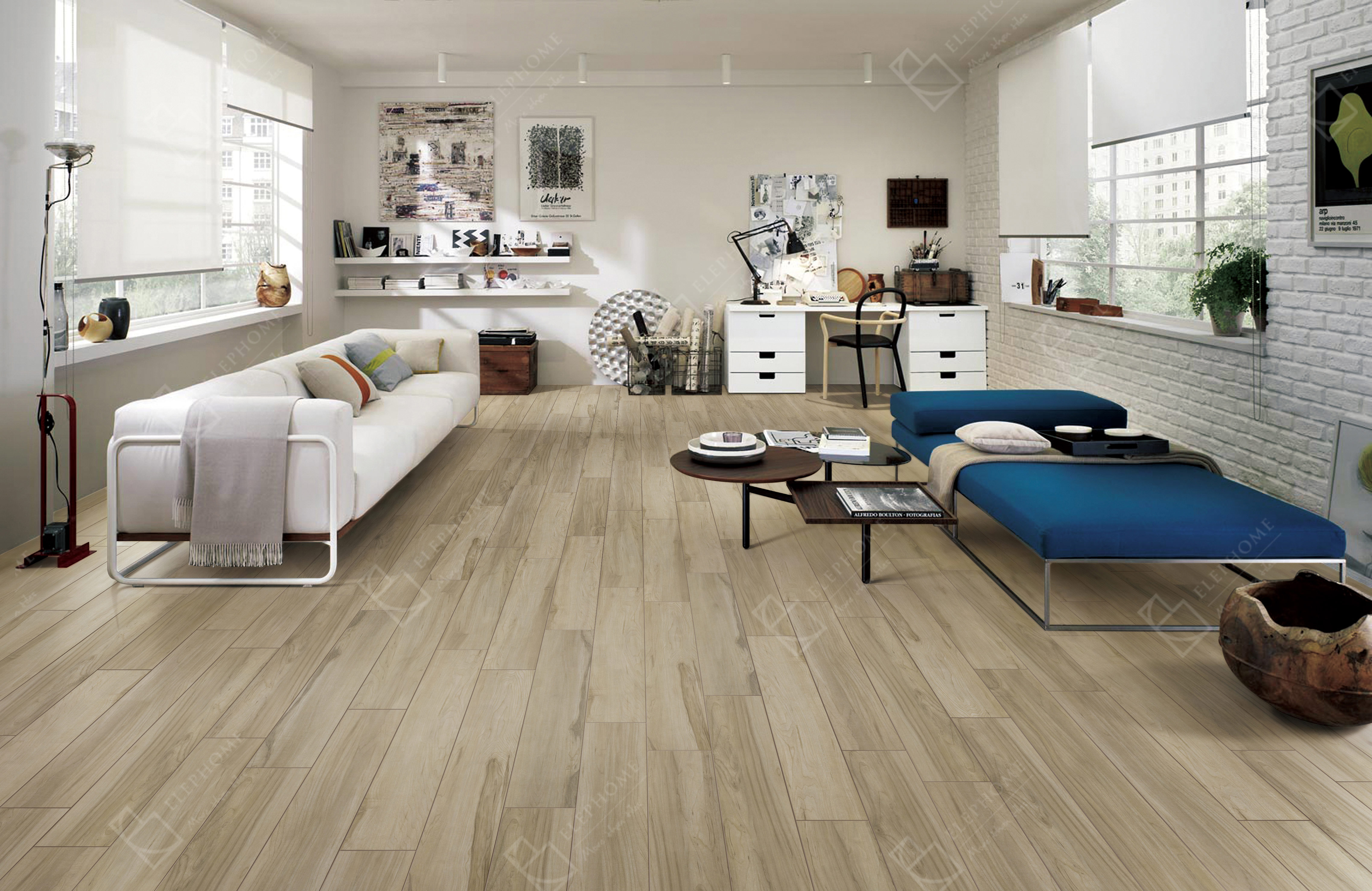 150x900mm living room beige wood look tiles