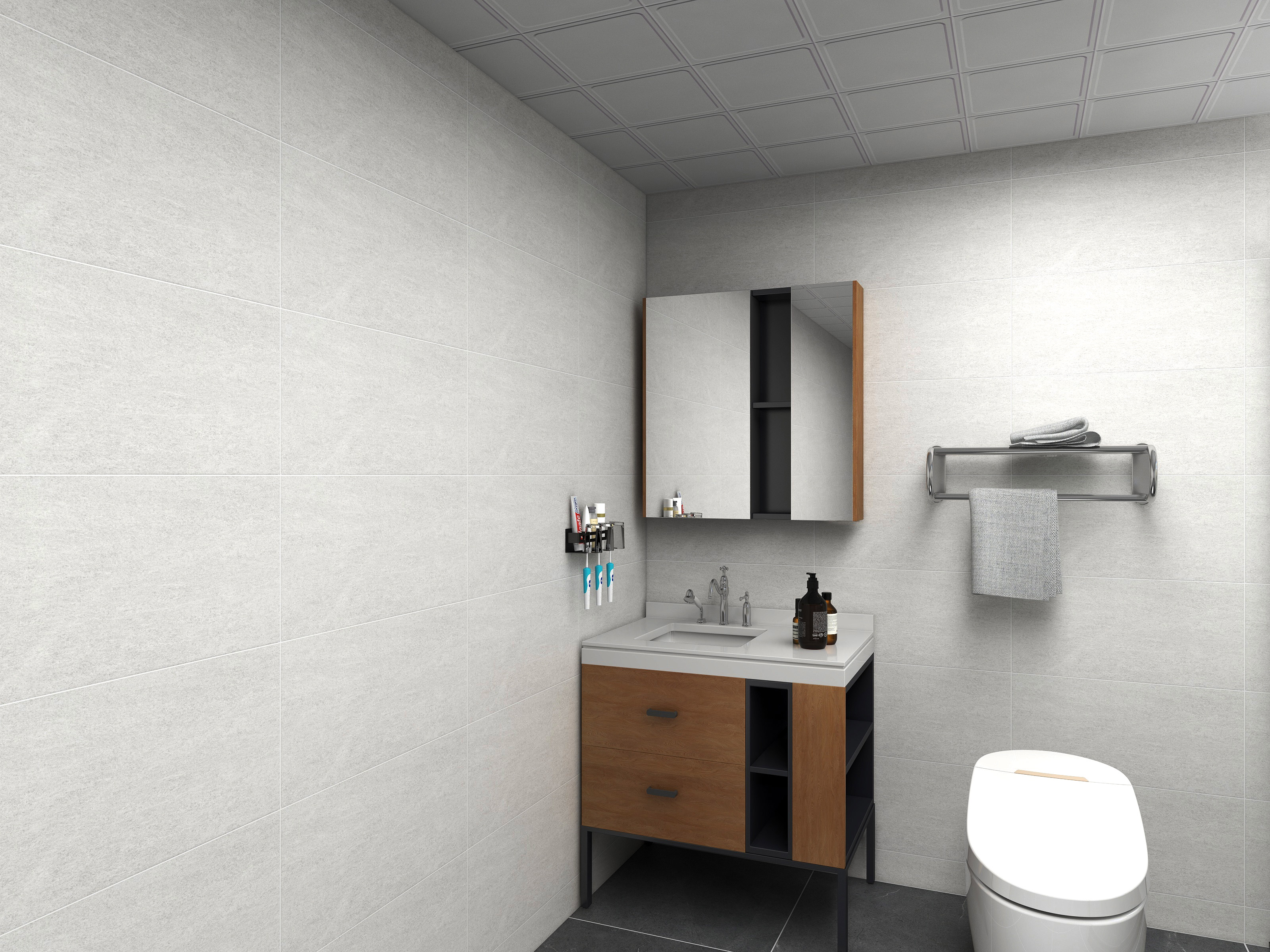 300x600mm bathroom white satin wall tiles