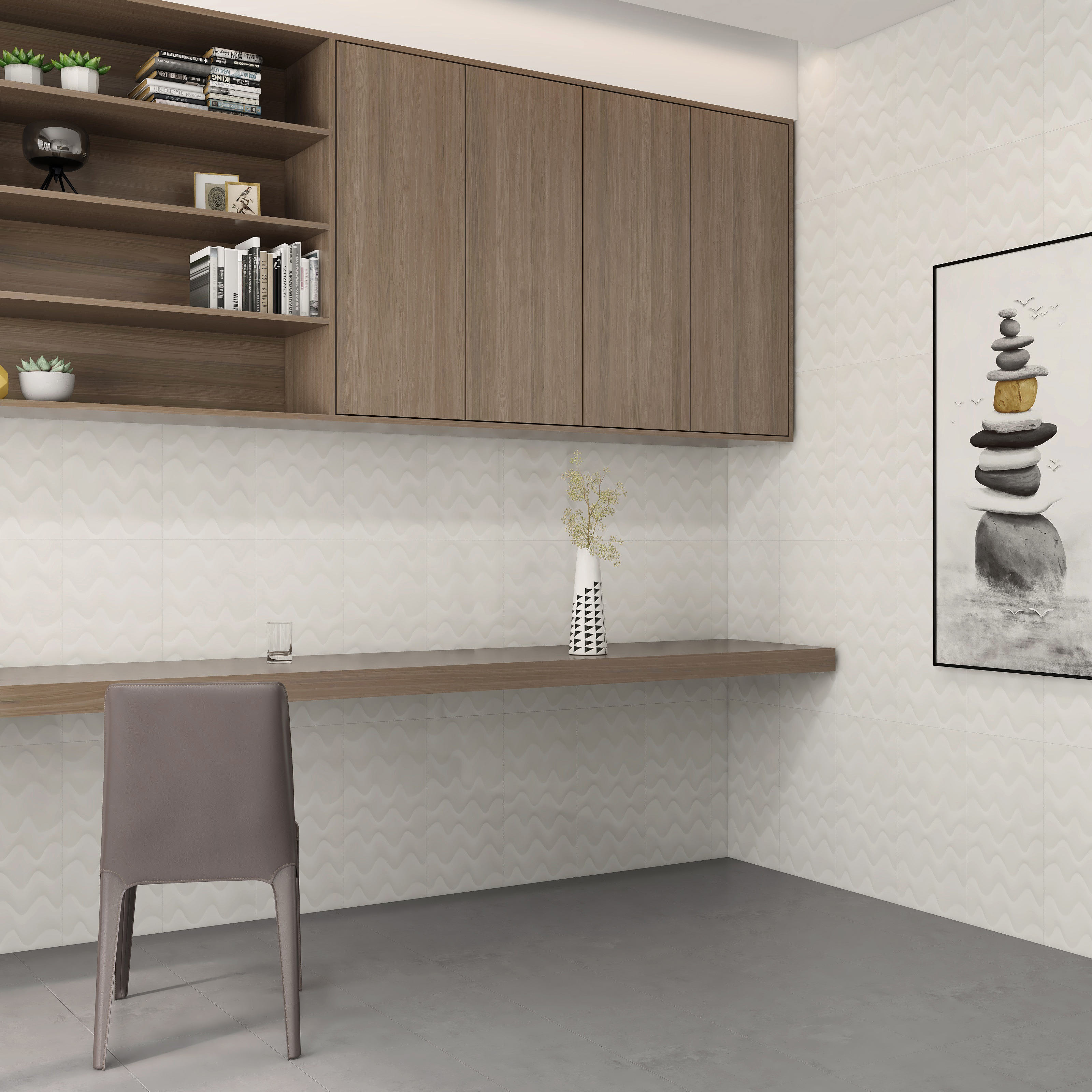 300x600mm white texture matt wall tiles