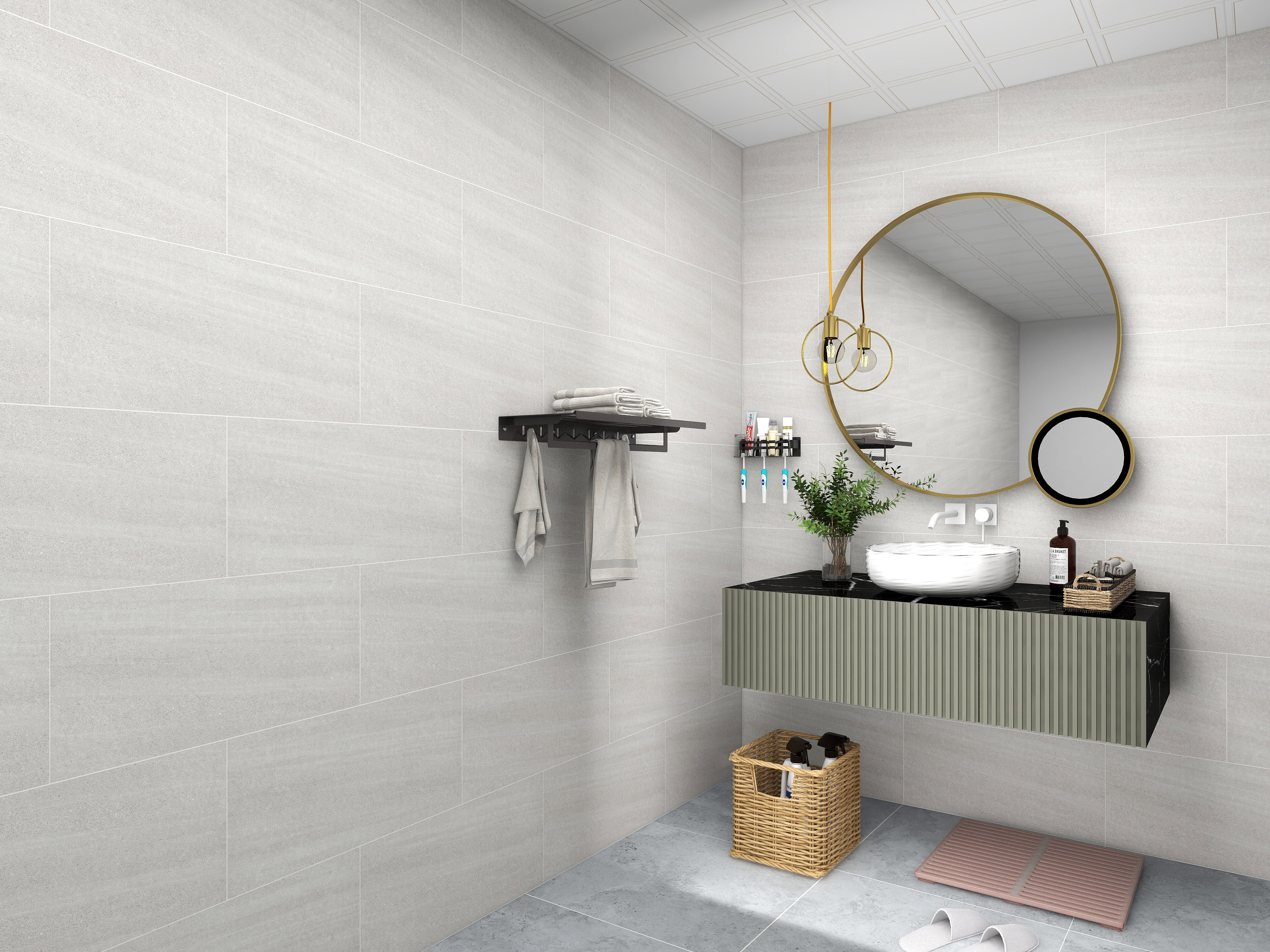 300x600mm bathroom white wall tiles