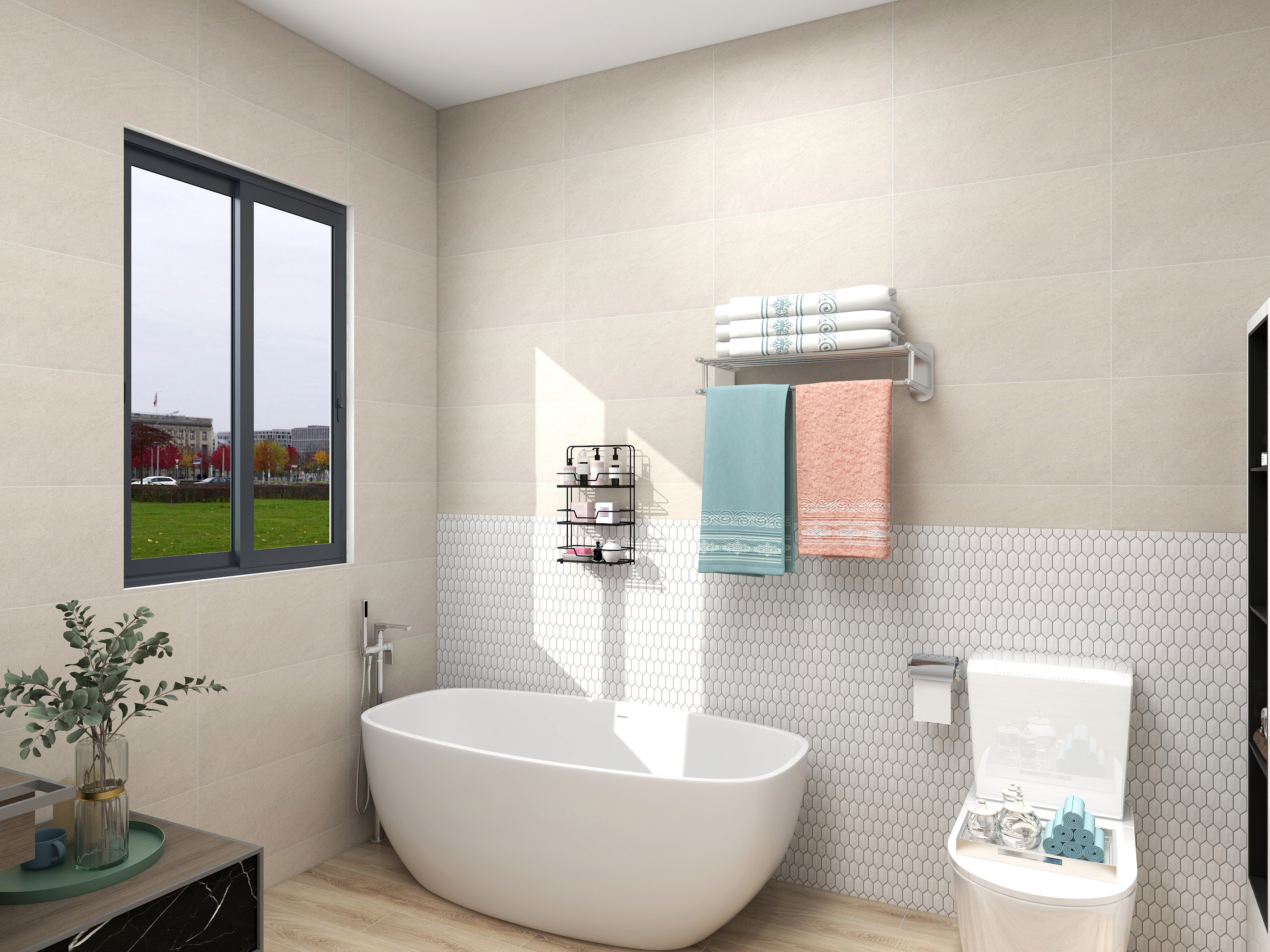 300x600mm bathroom grey matt wall tiles