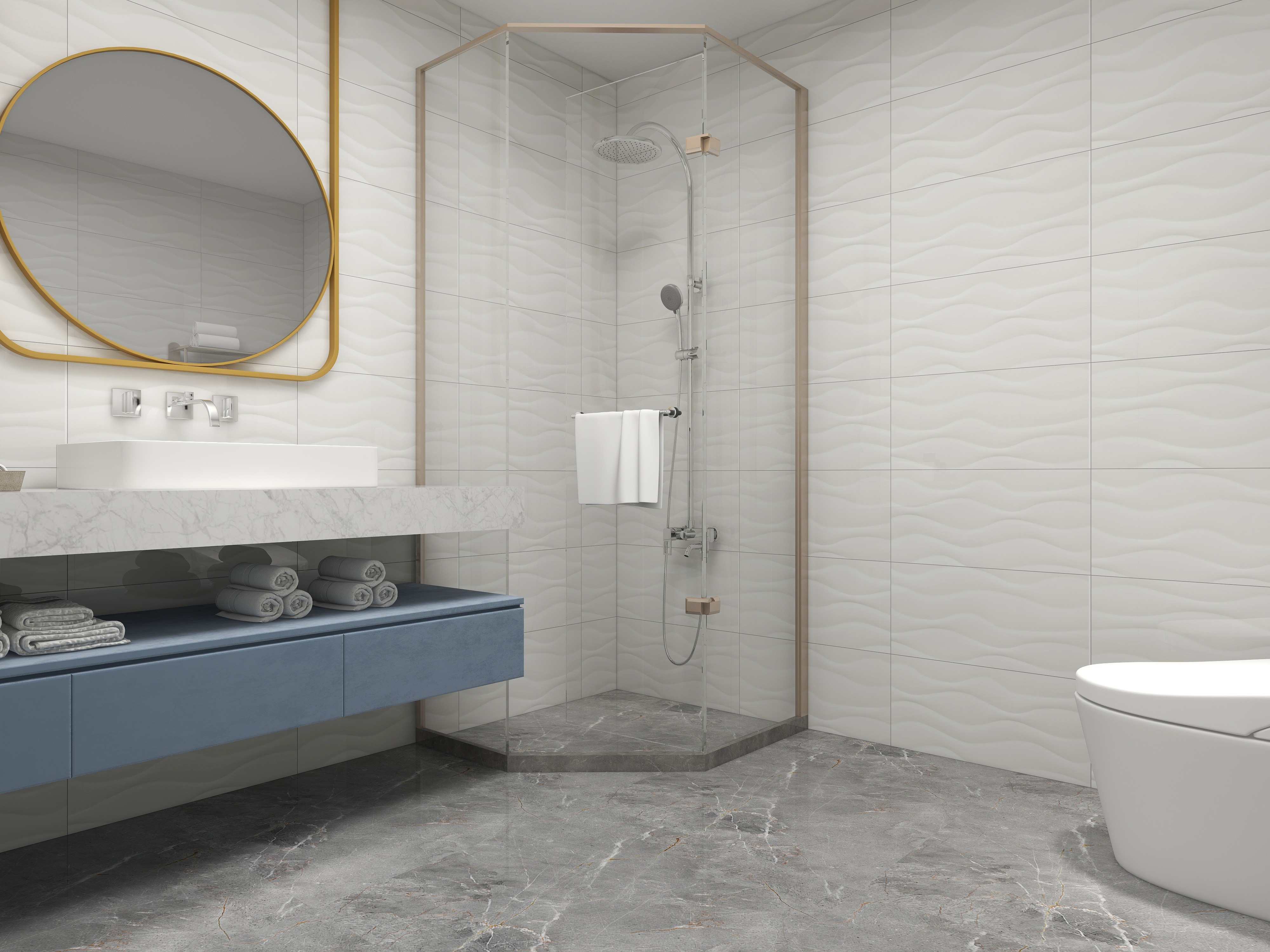300x600mm bathroom white texture matt wall tiles