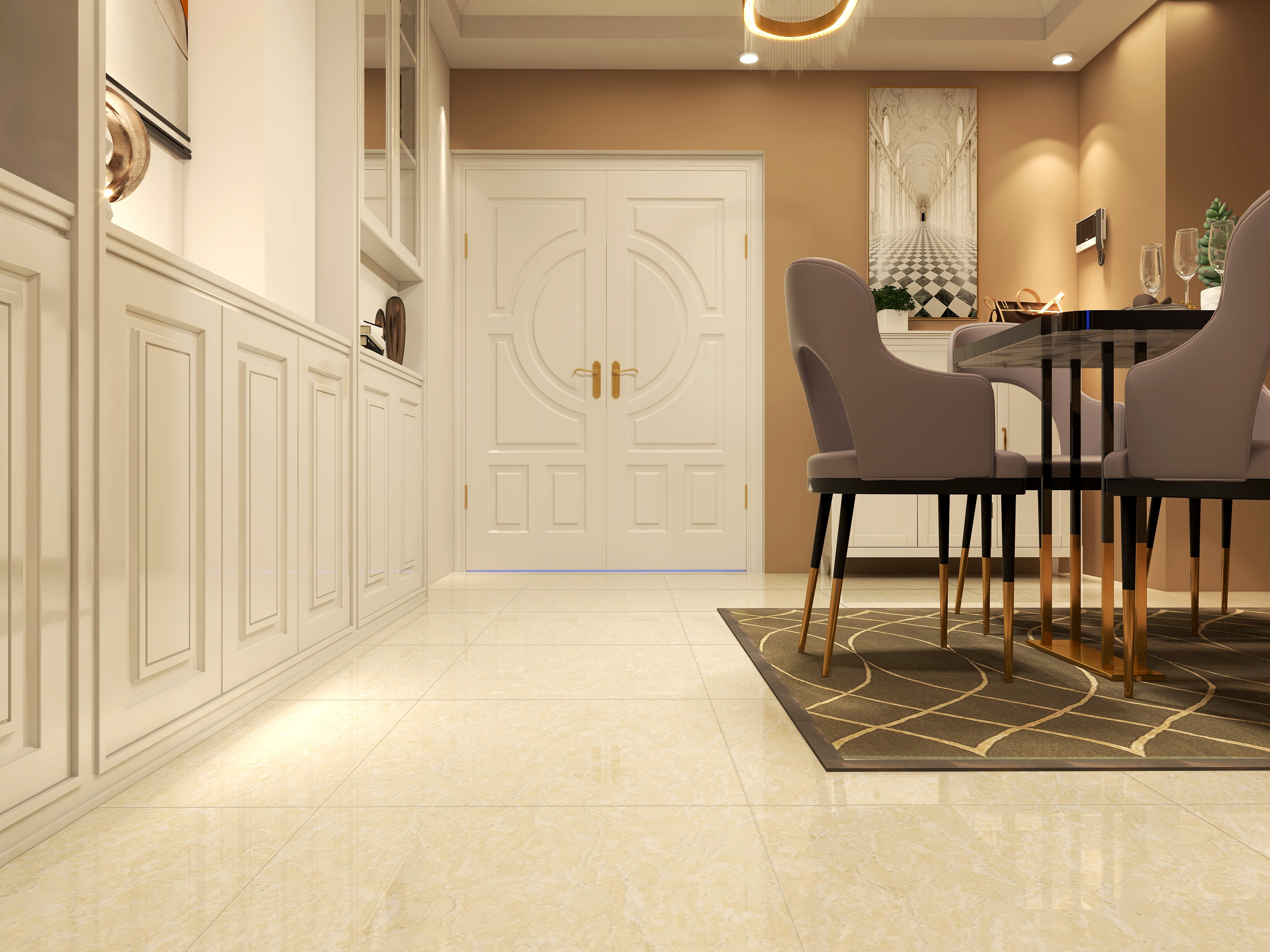 600x600mm kitchen porcelain glossy floor tiles