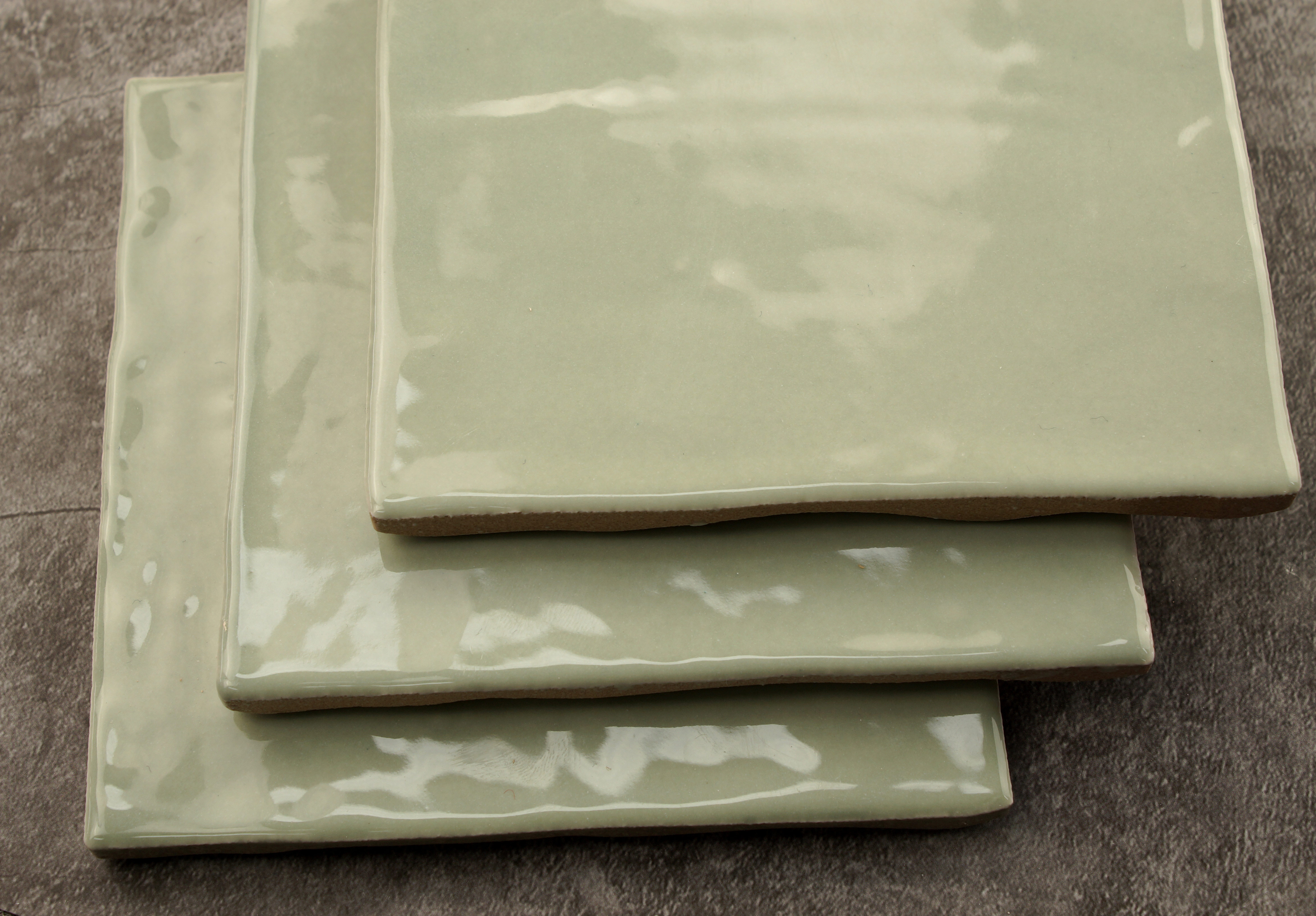 green glossy 4x4 handmade tile