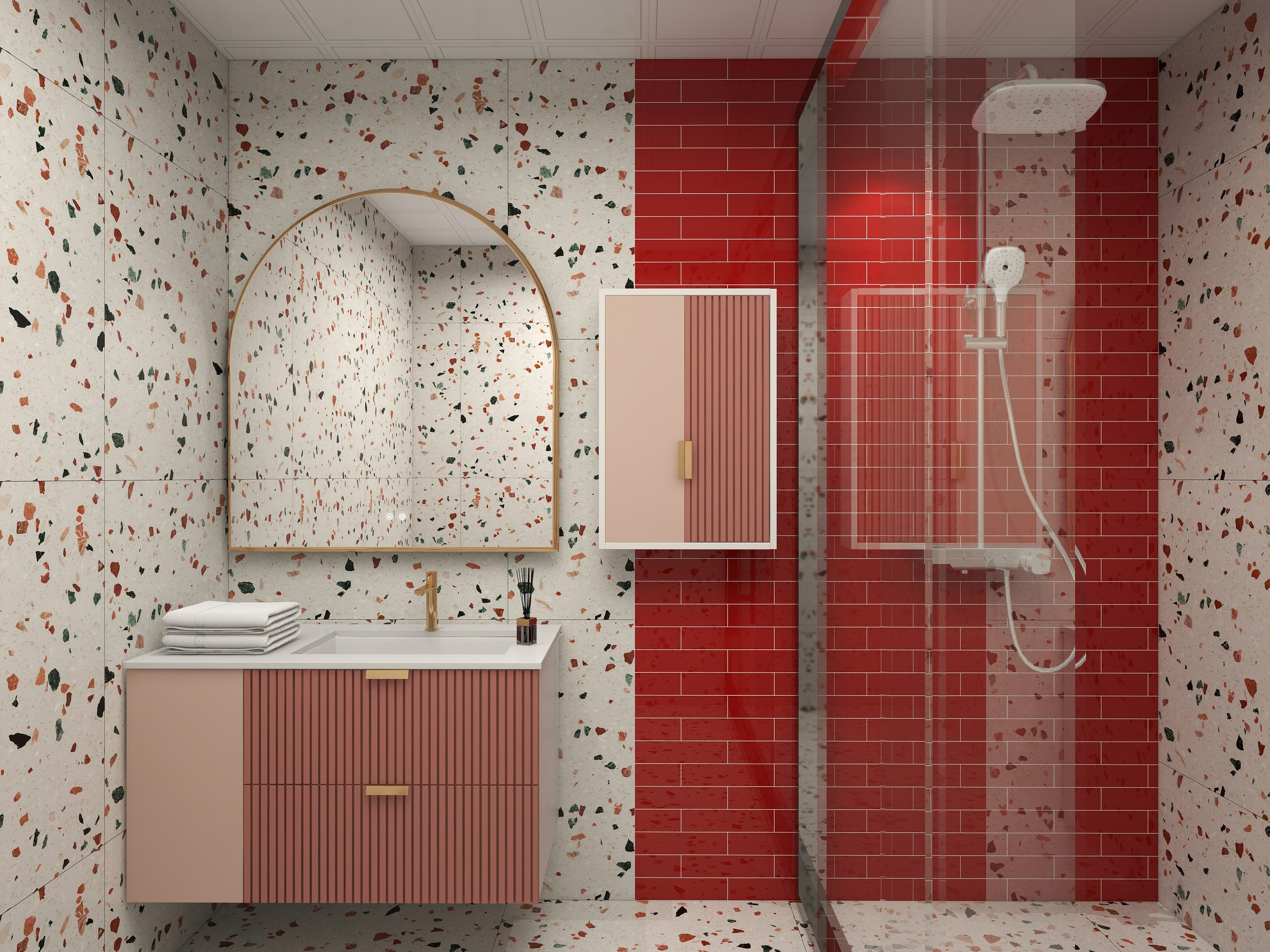 65x265mm bathroom red wall tiles