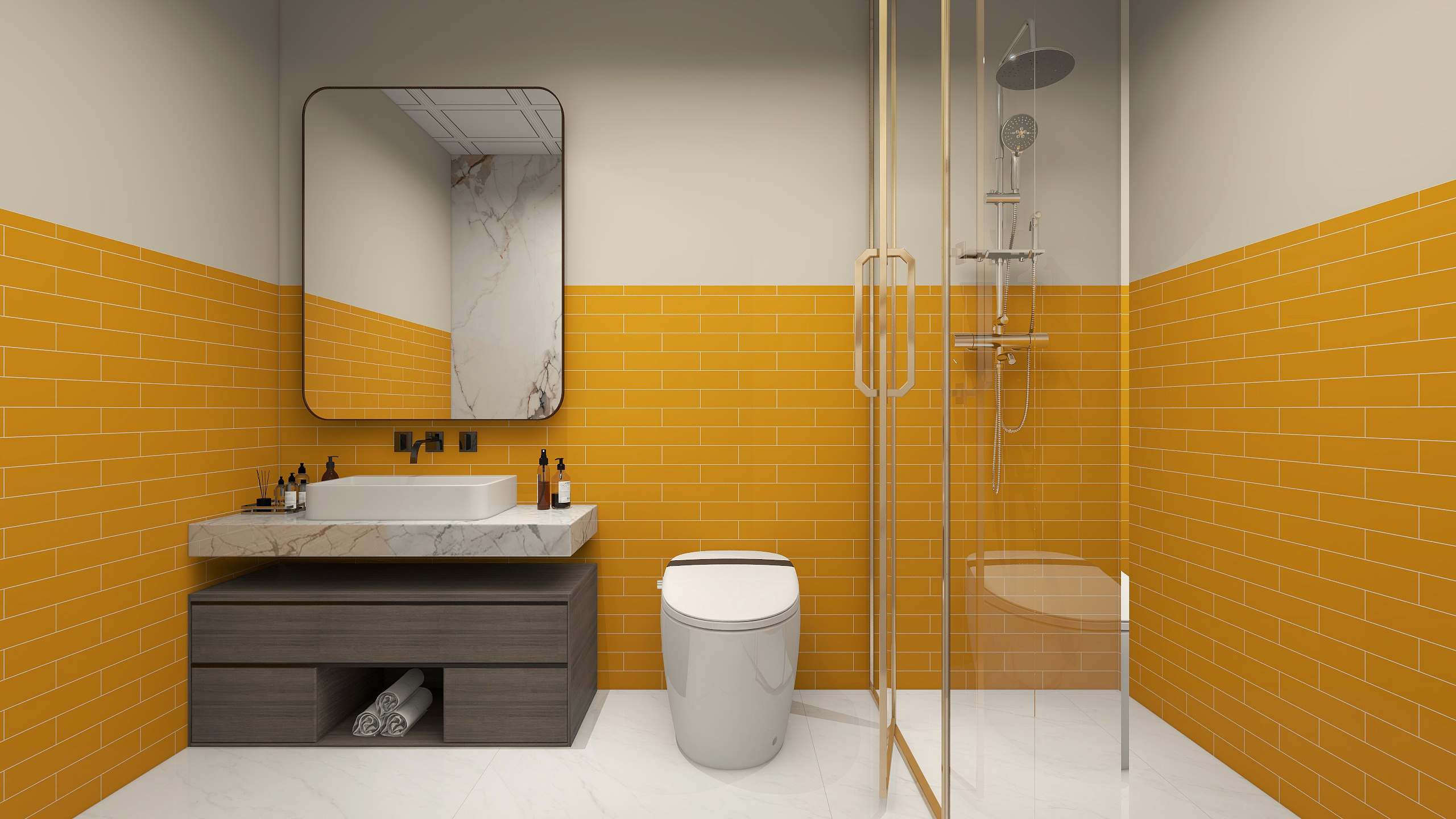 65x265mm bathroom orange wall tiles