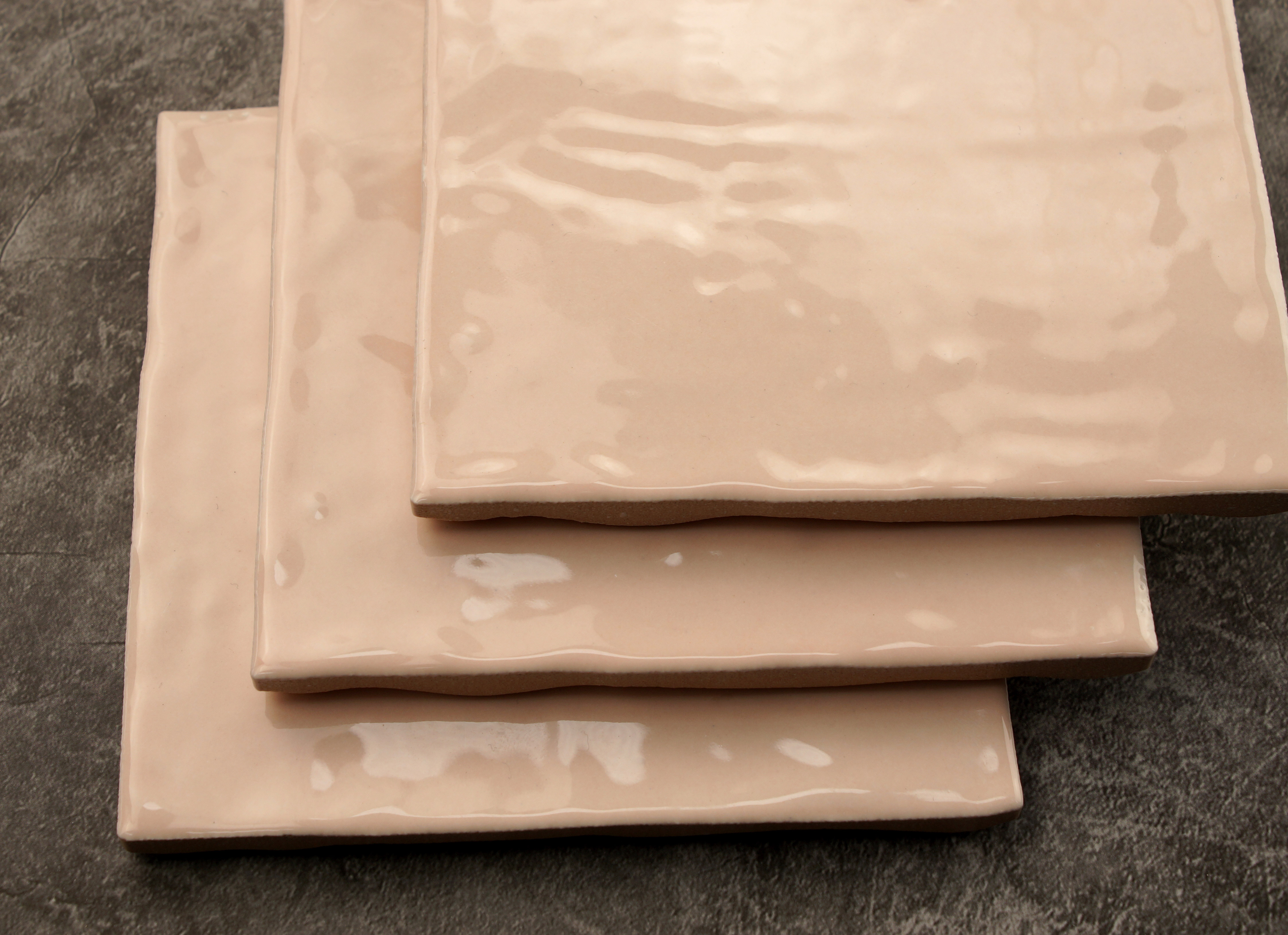 pink glossy 4x4 handmade tile