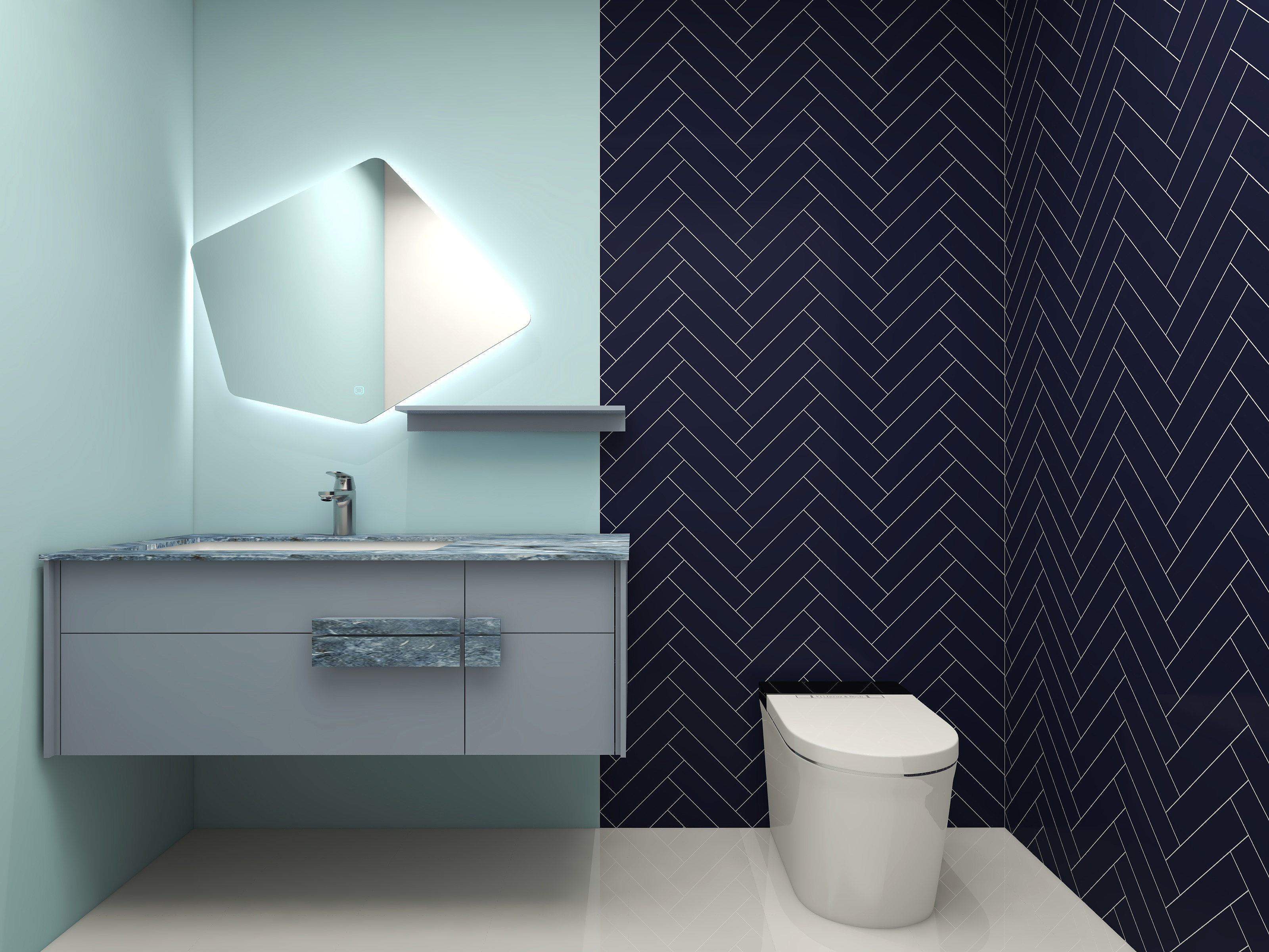 65x265mm bathroom blue wall tiles