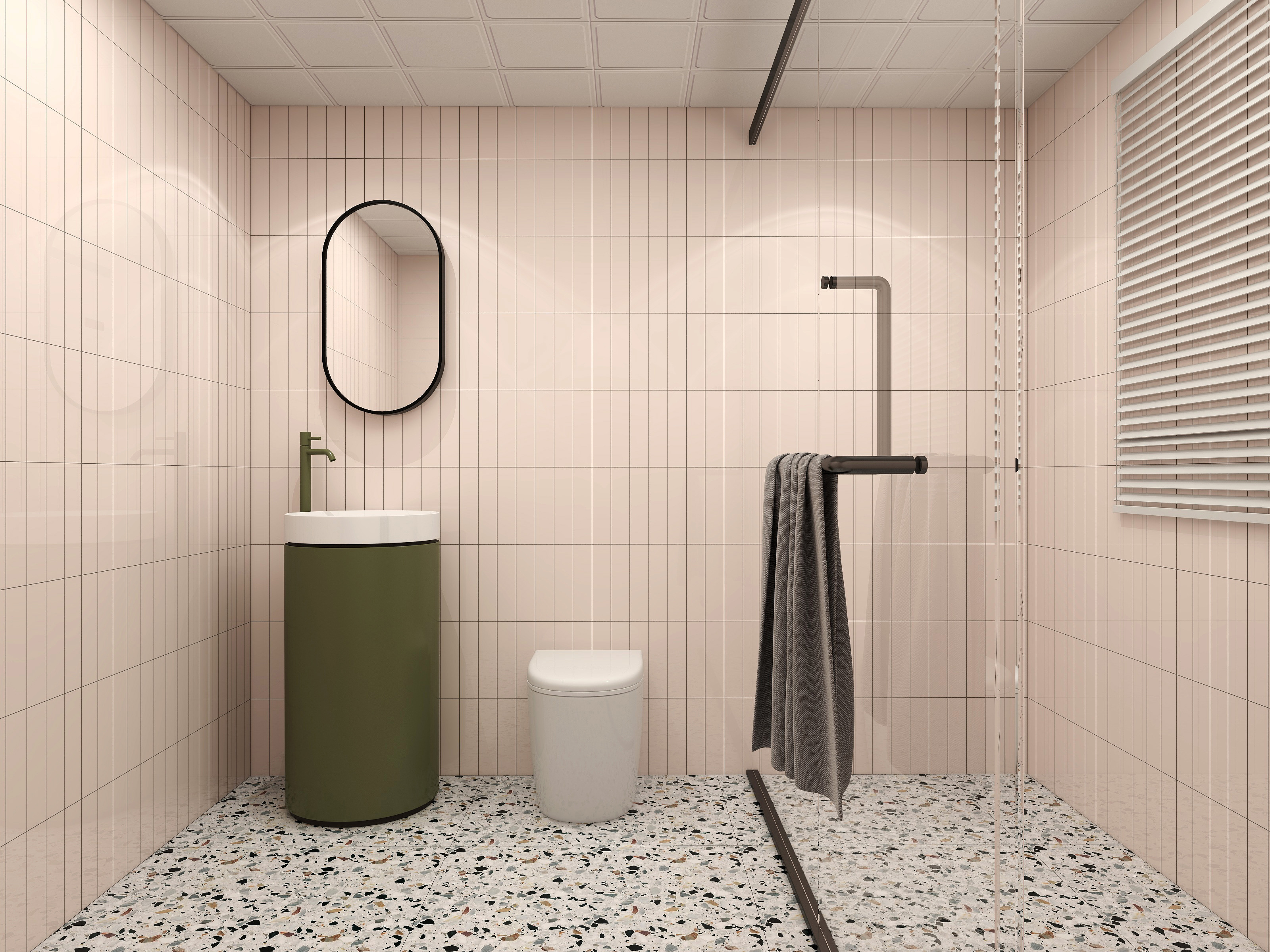 65x265mm bathroom pink wall tiles