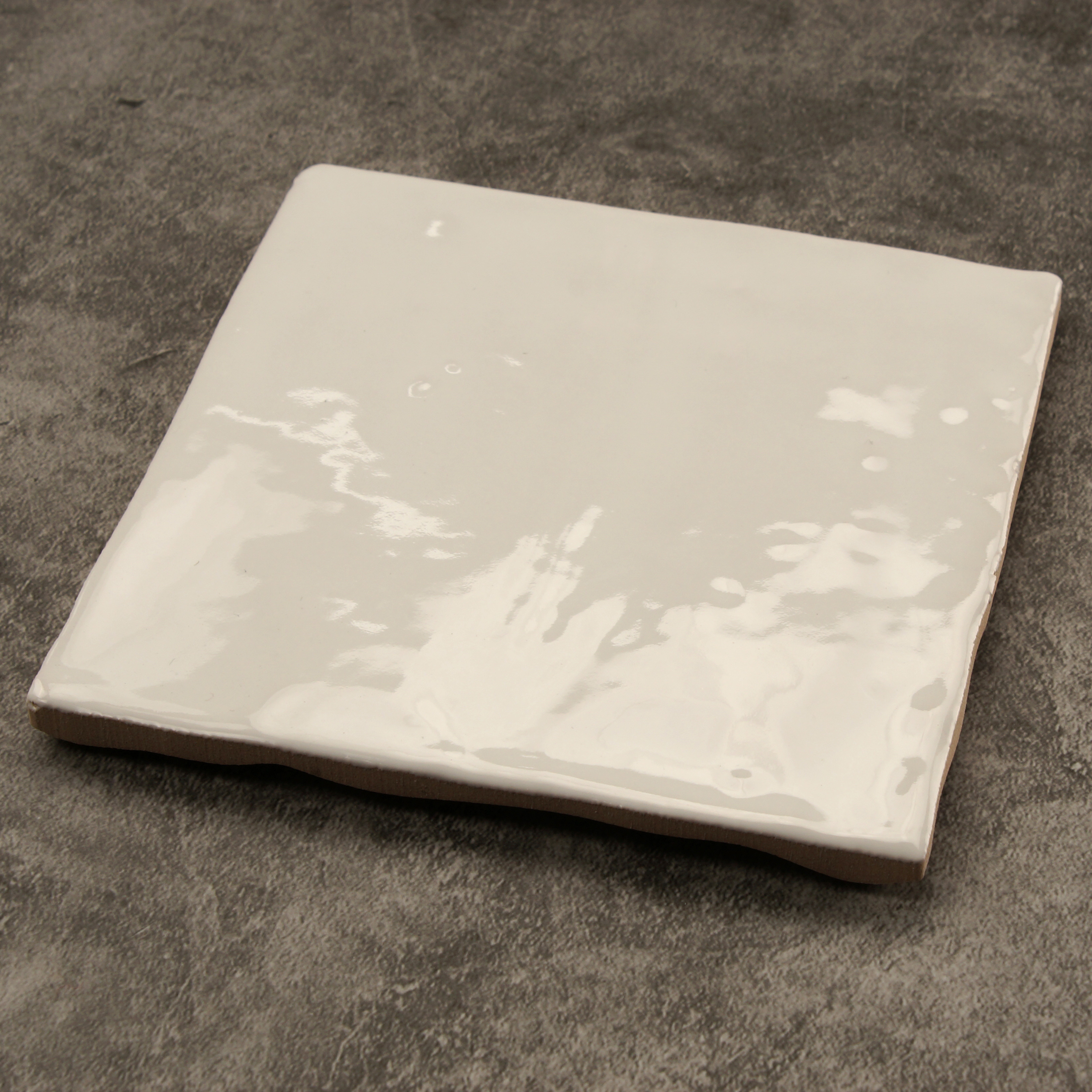 white glossy 4x4 handmade tile