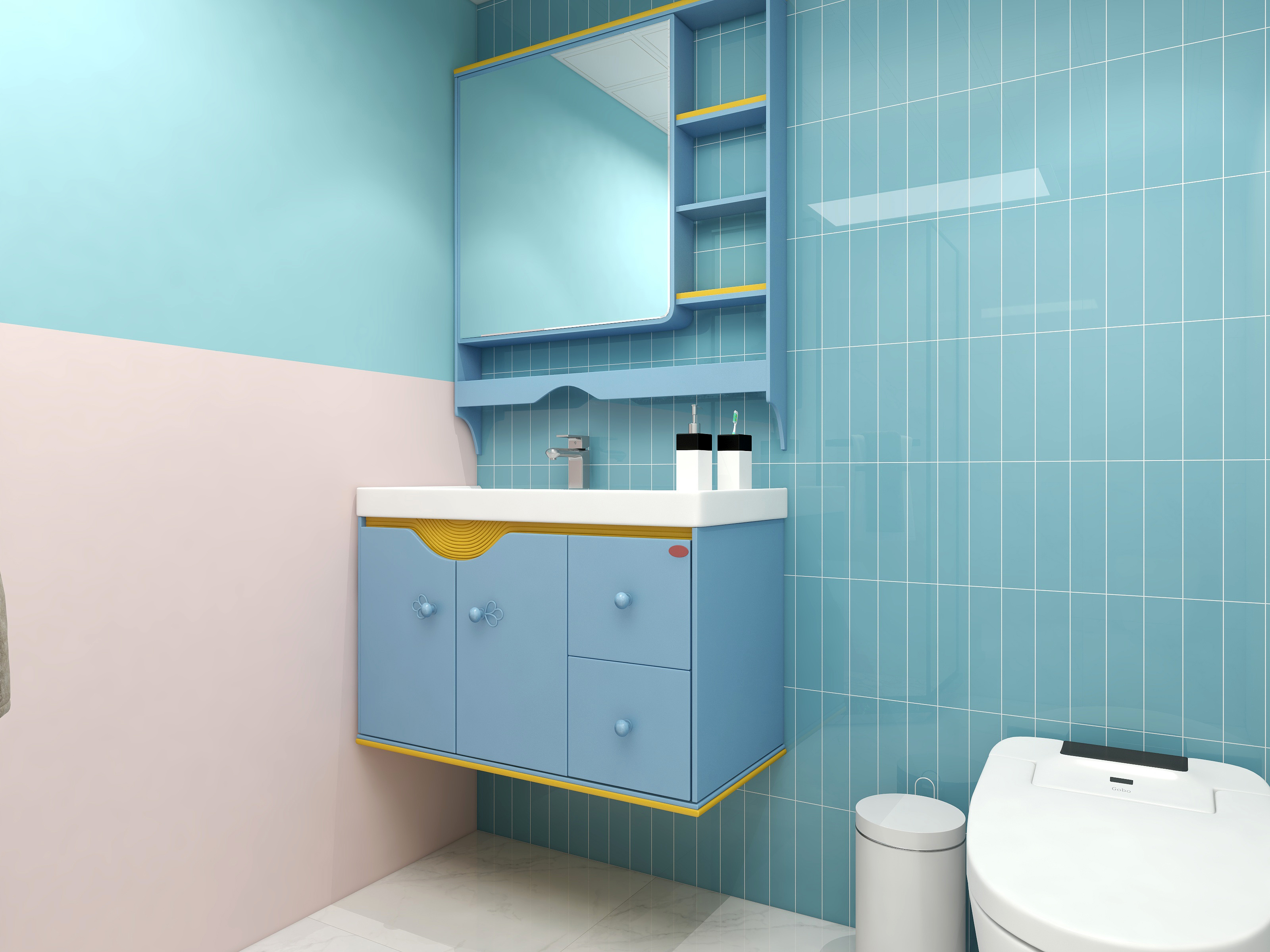 65x265mm bathroom blue wall tiles