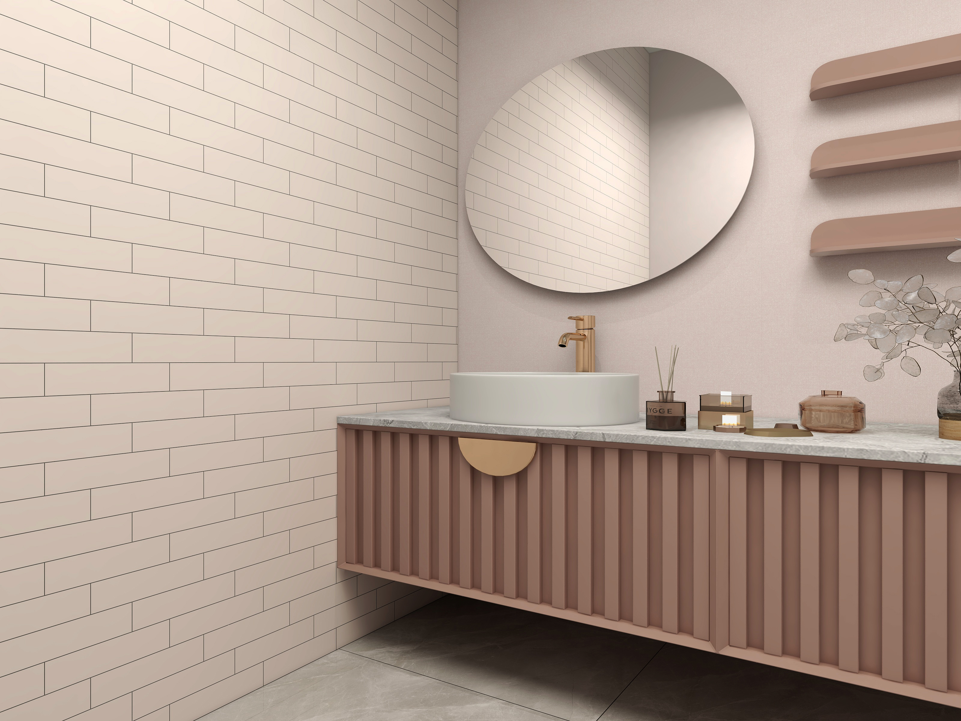 65x265mm bathroom pink wall tiles