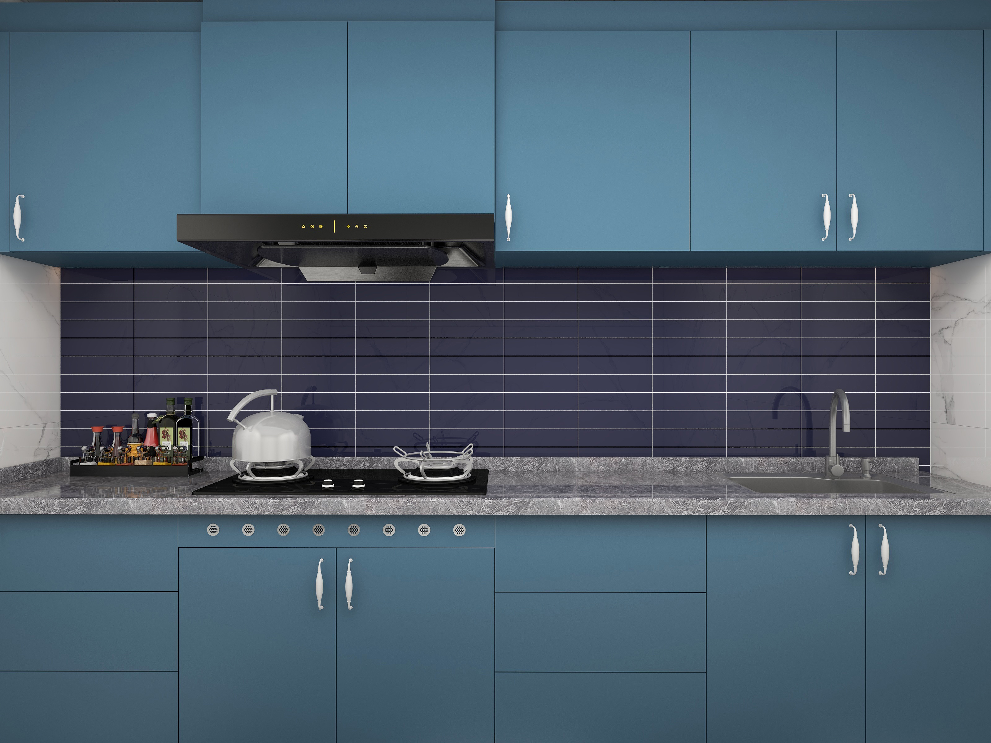 65x265mm kitchen blue wall tiles