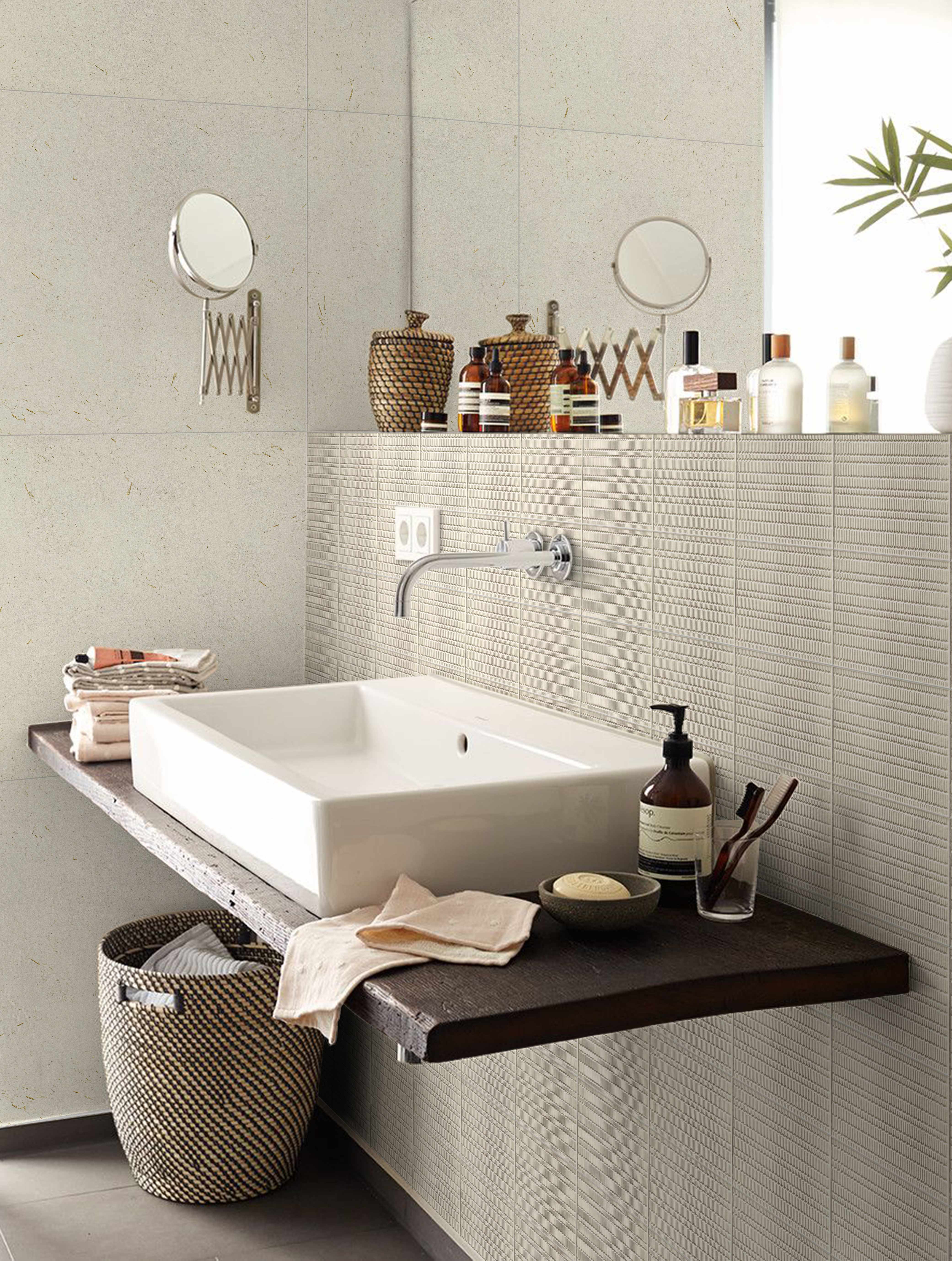 150x150 white bathroom handmade wall tile