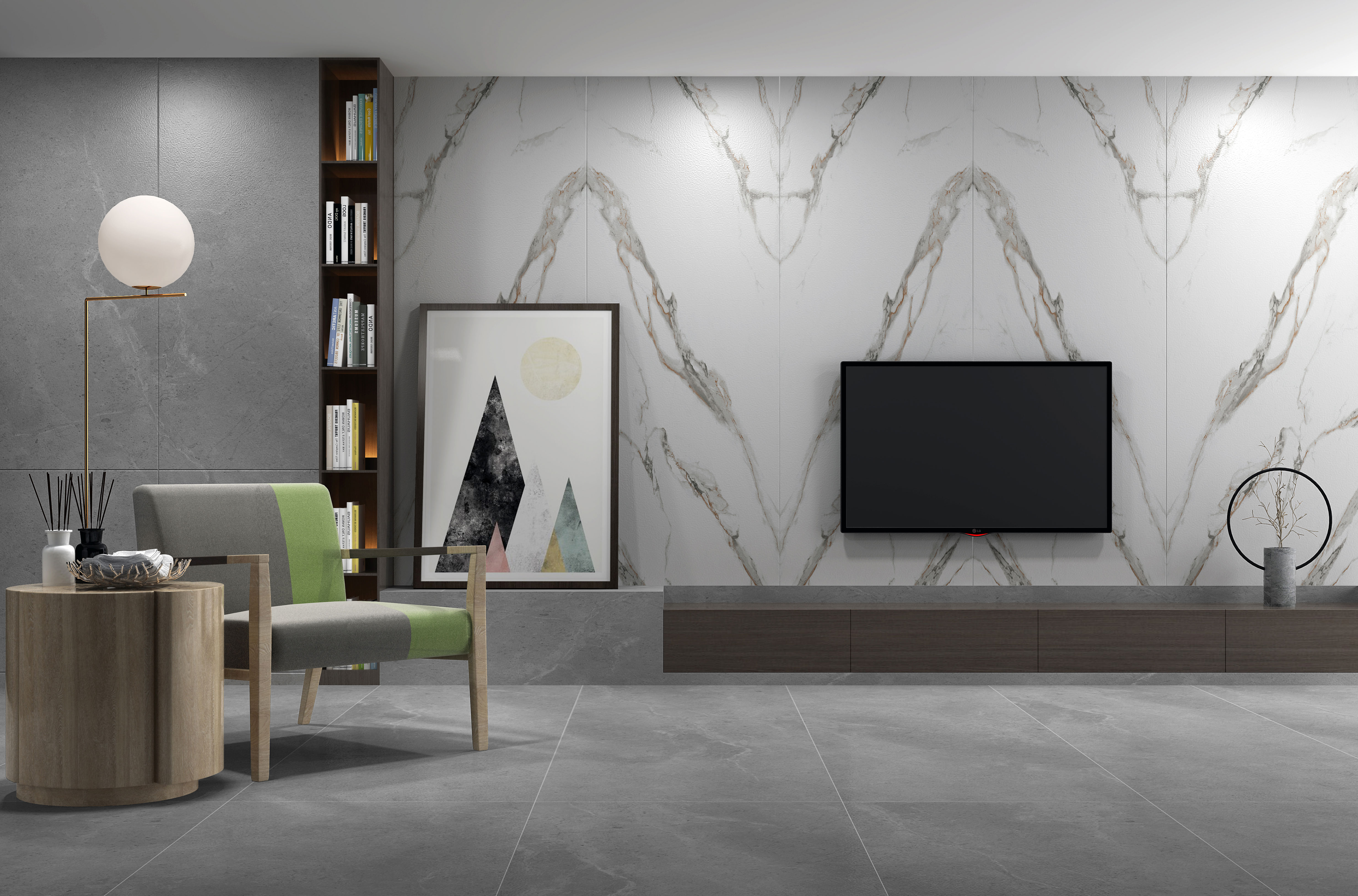 living room background wall slab tiles