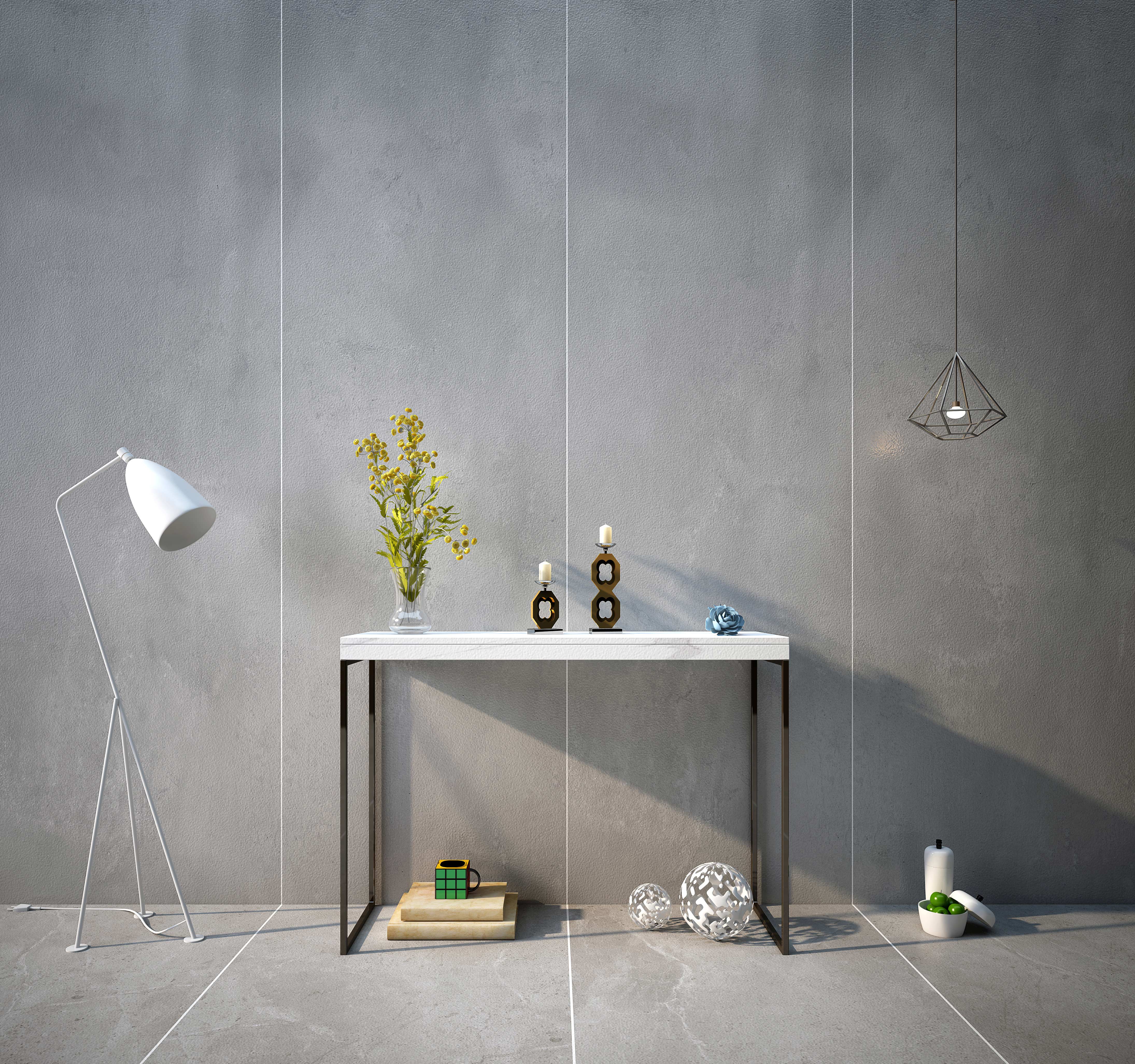 living room wall and floor slab tiles