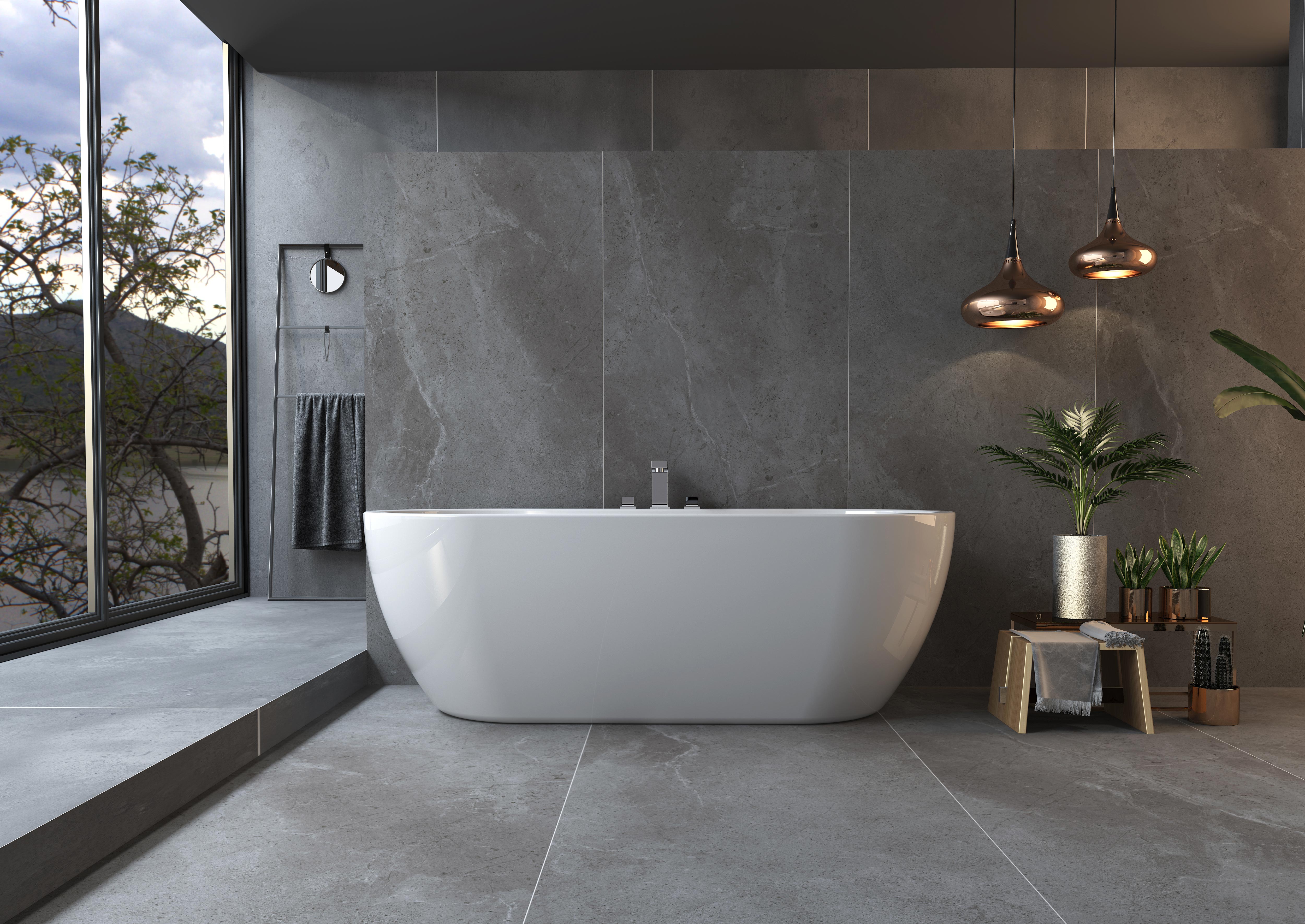 bathroom wall and floor slab tiles