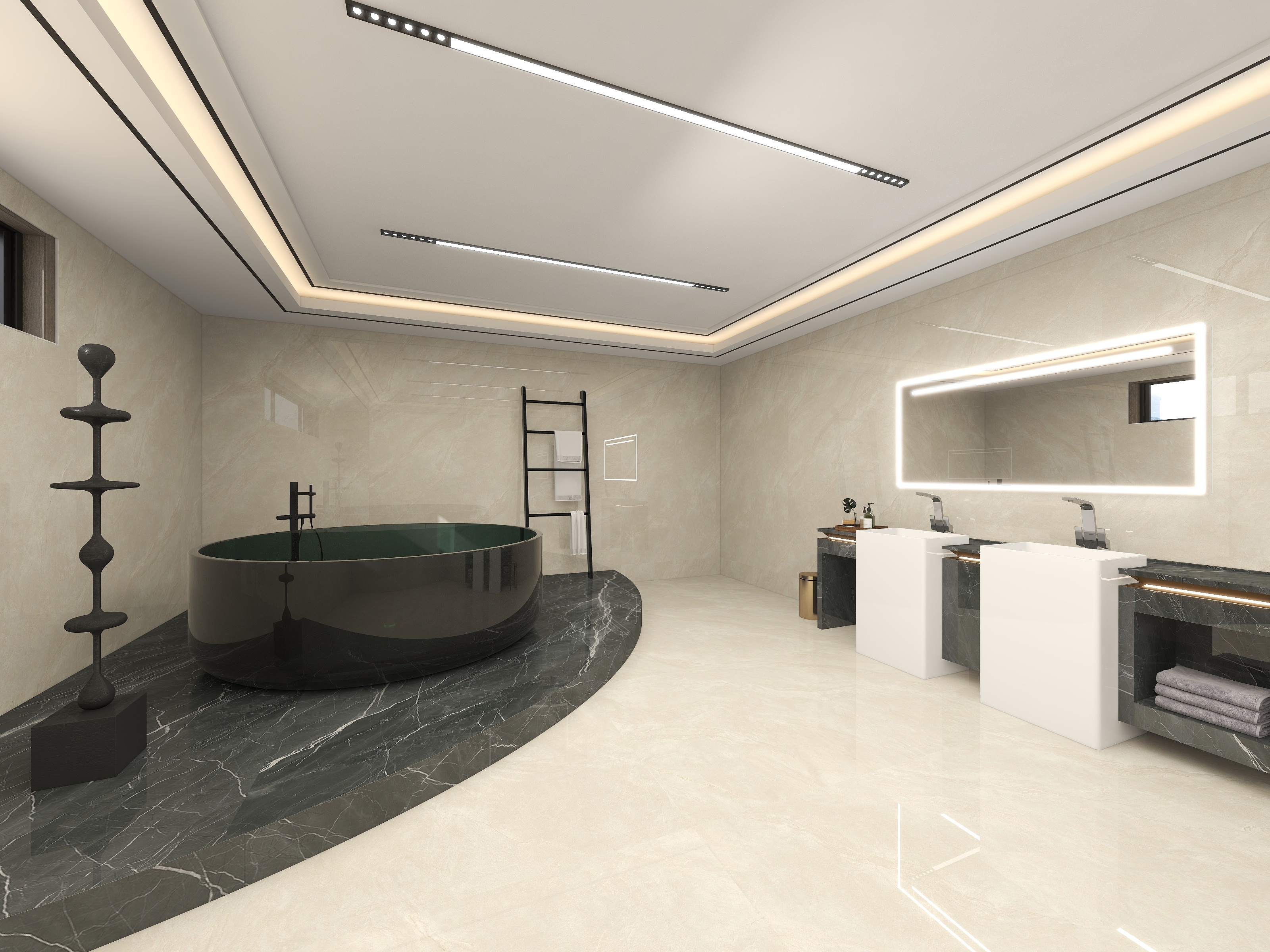 beige bathroom slab tiles