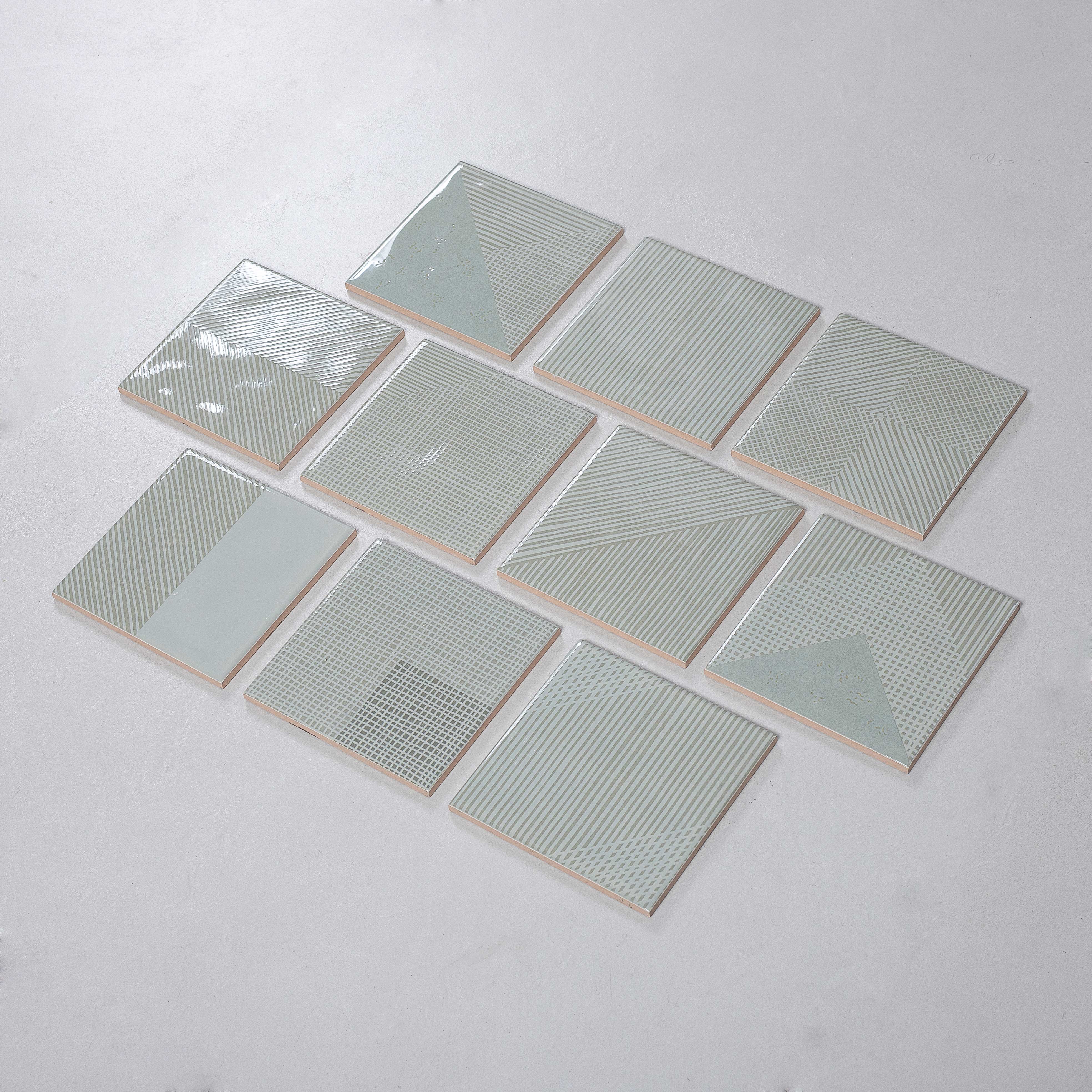 150x150mm green handmade tiles