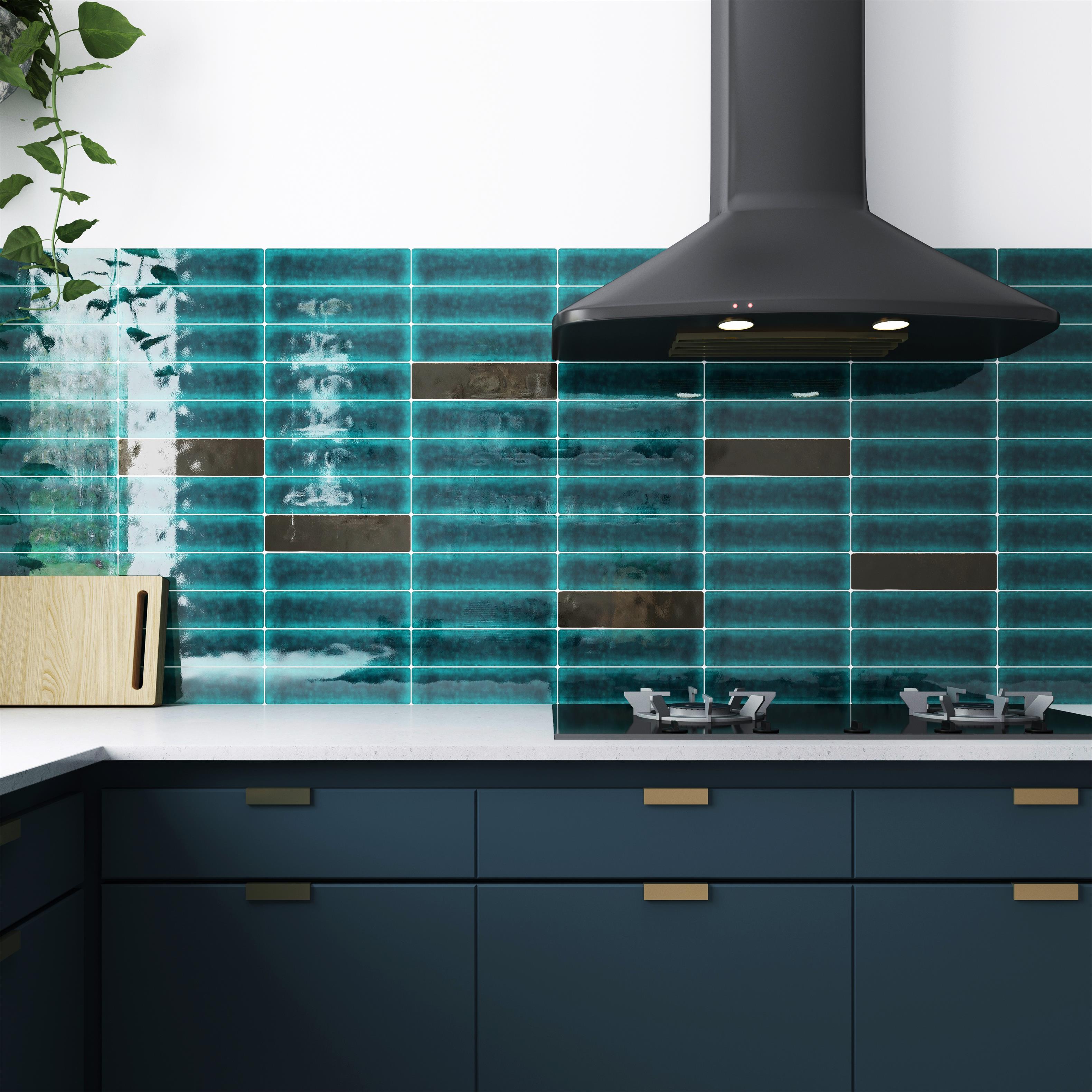 70x280mm sage handmade kitchen wall tiles