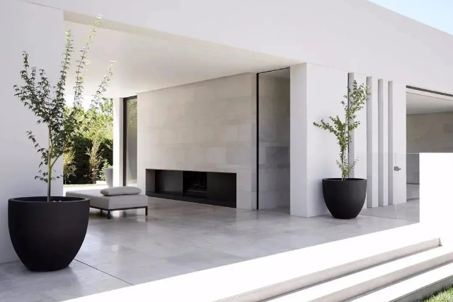 white outdoor slab wall tiles
