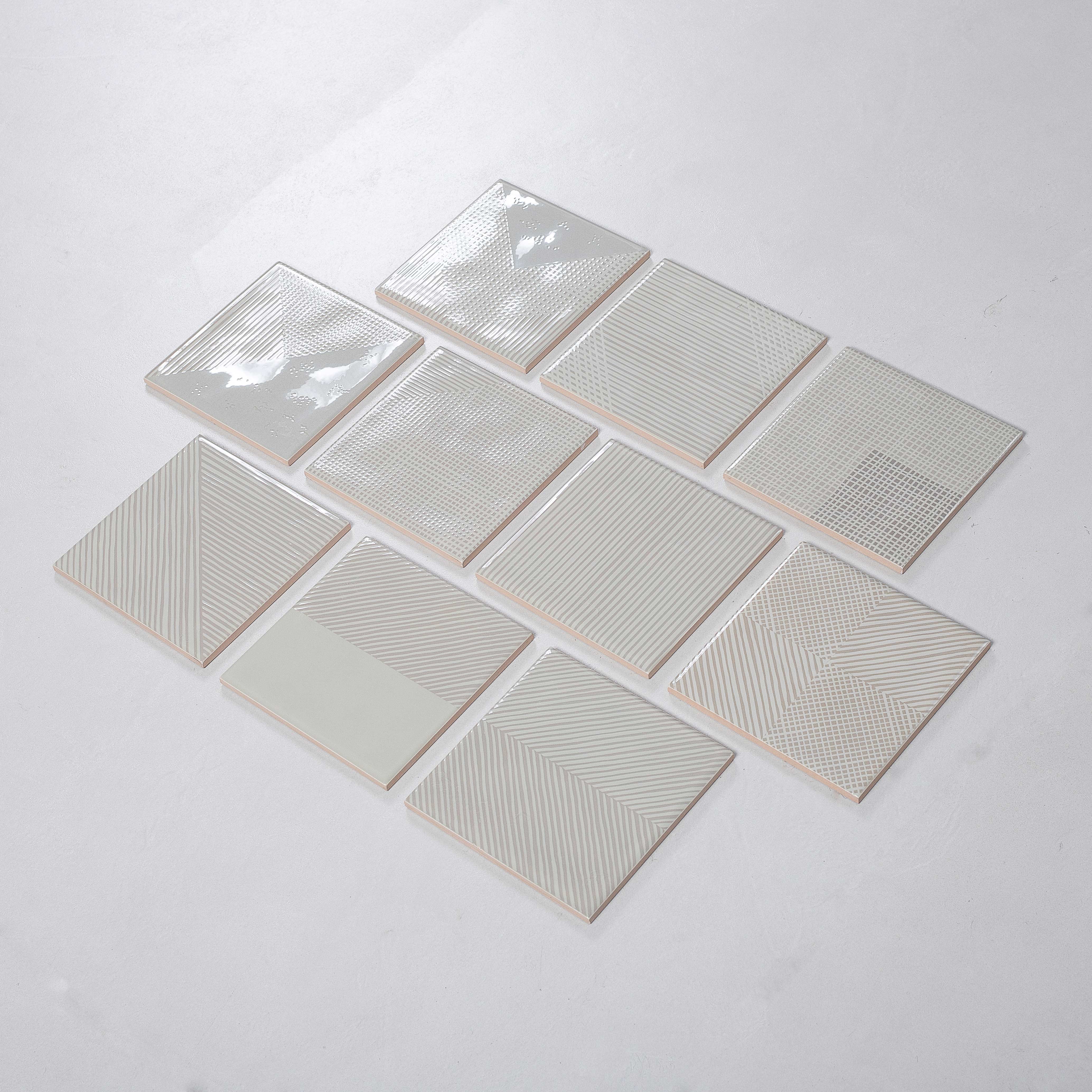 150x150mm beige handmade tiles