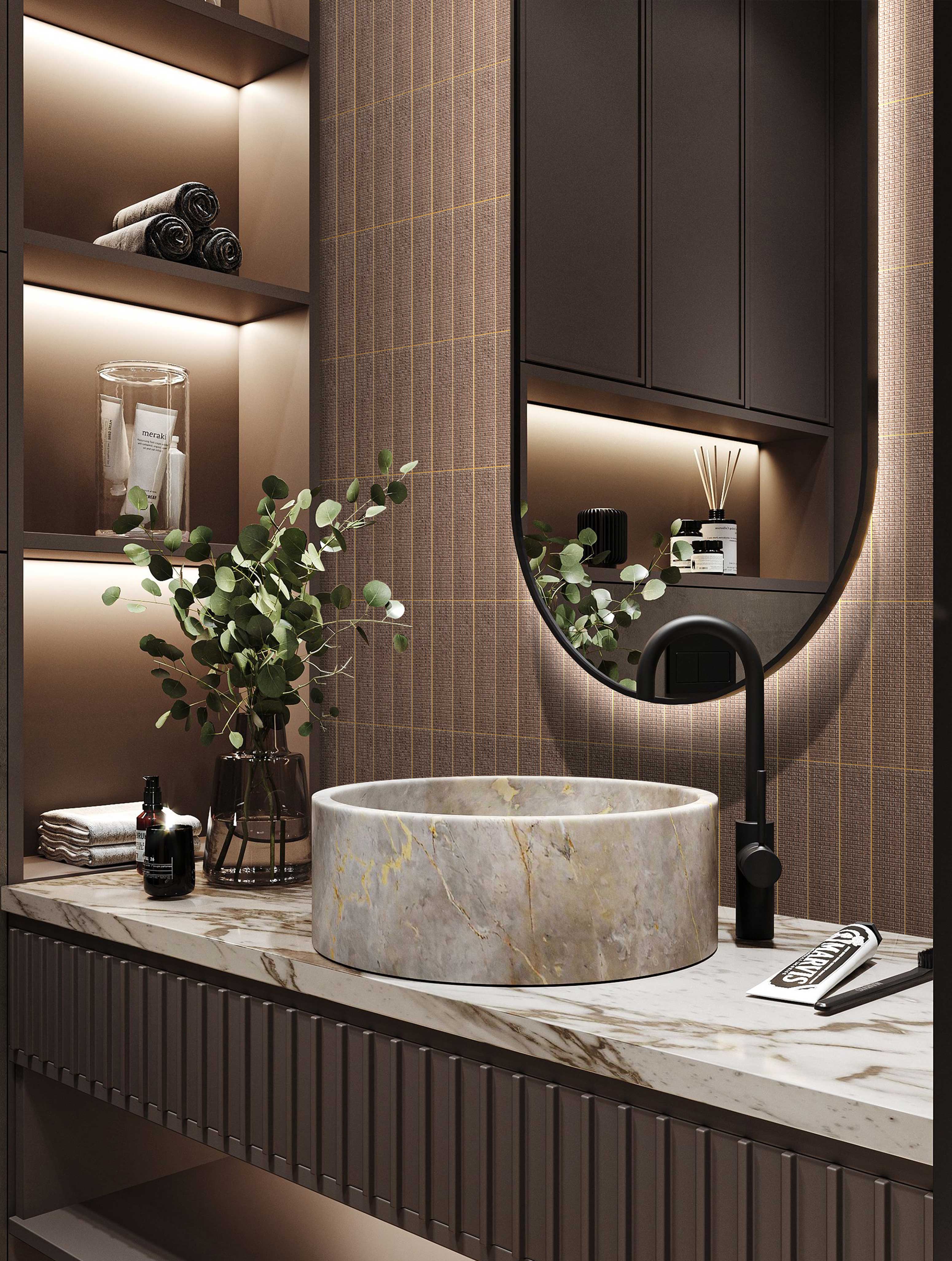 60x300mm brown handmade wall tiles