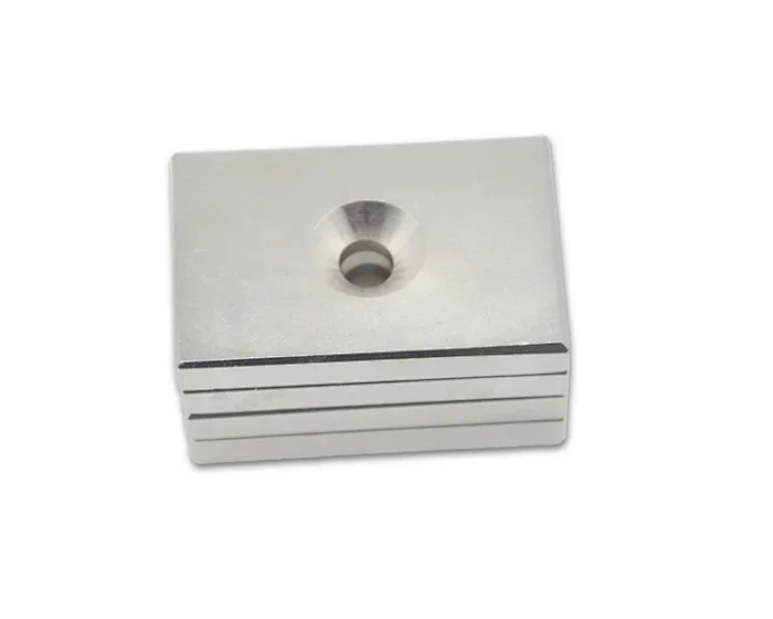 Rectangular magnet,magnet with countersunk hole Neodymium magnet factory directly supply
