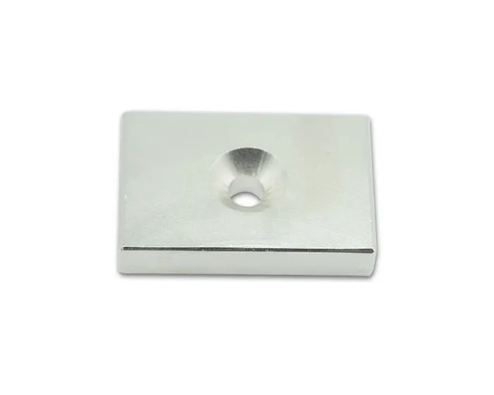 magnet with countersunk holes Neodymium pot magnet Rectangle magnet Neodymium magnet supplier
