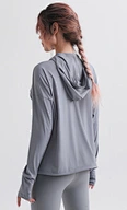UV sun block hooded jacket with thumbhole