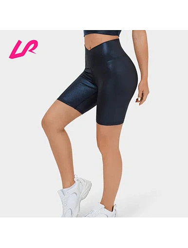 V waist shine bike shorts