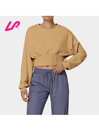 Corset Plain Cropped Sweatshirt