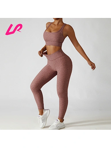 leopard sports bra and legging set