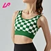 high support plaid sports bra for women