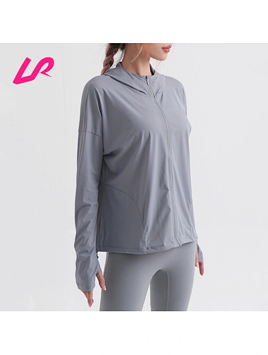 UV yoga zip up hooded jacket