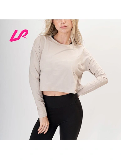 custom long sleeve crop top