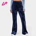 High Waisted Side Zipper Flare Velvet Sweatpants