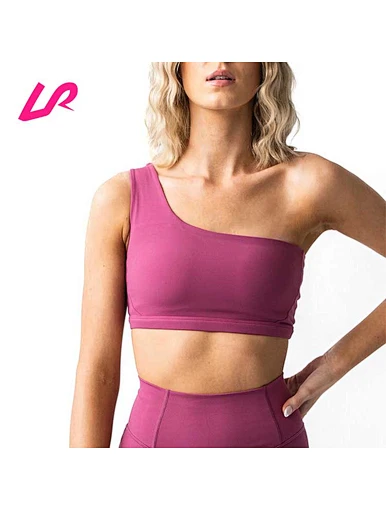 one shoulder sports bra